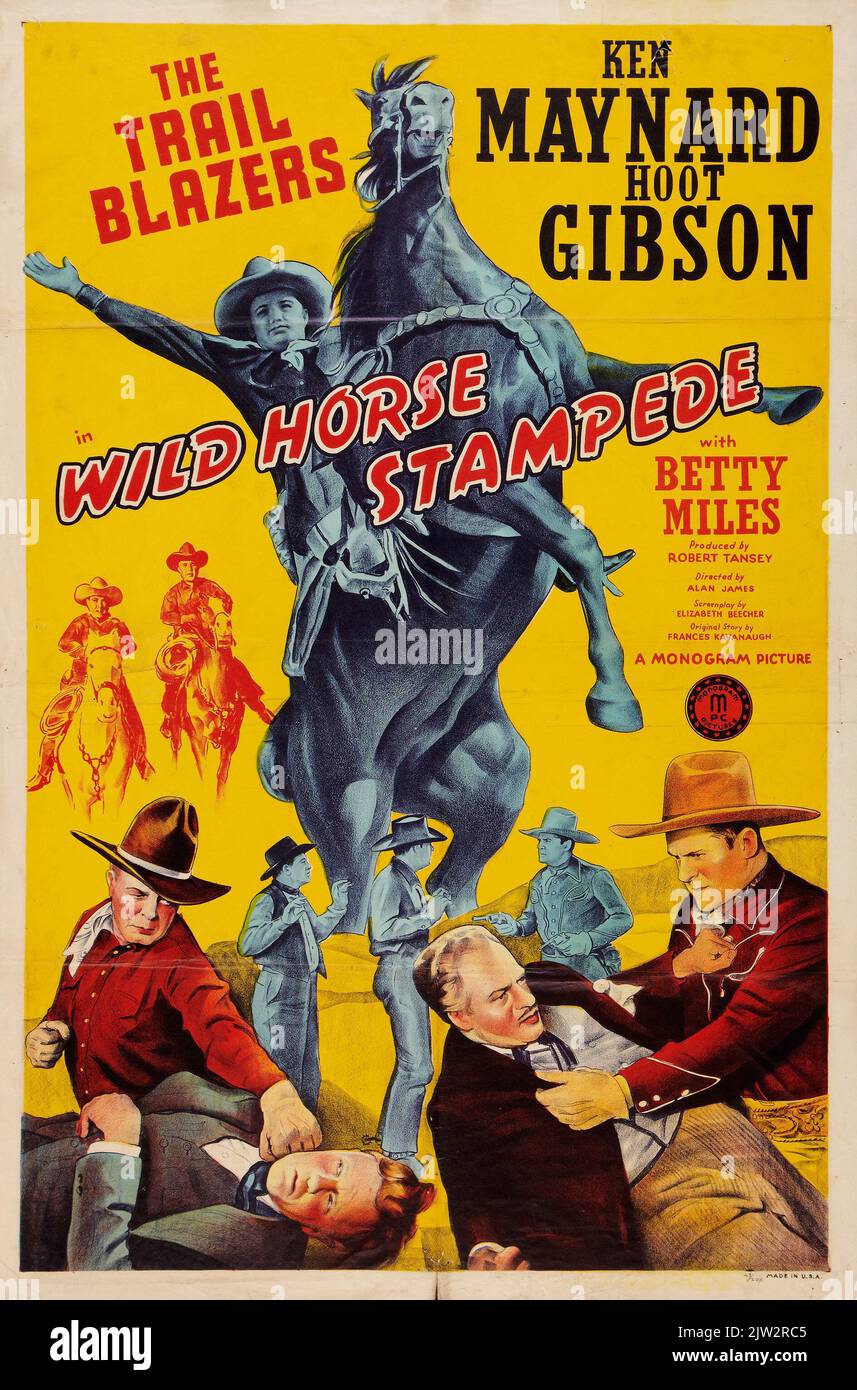 The Trail Blazers Ken Maynard, Hoot Gibson Wild Horse Stampede (Monogram, 1943) Western