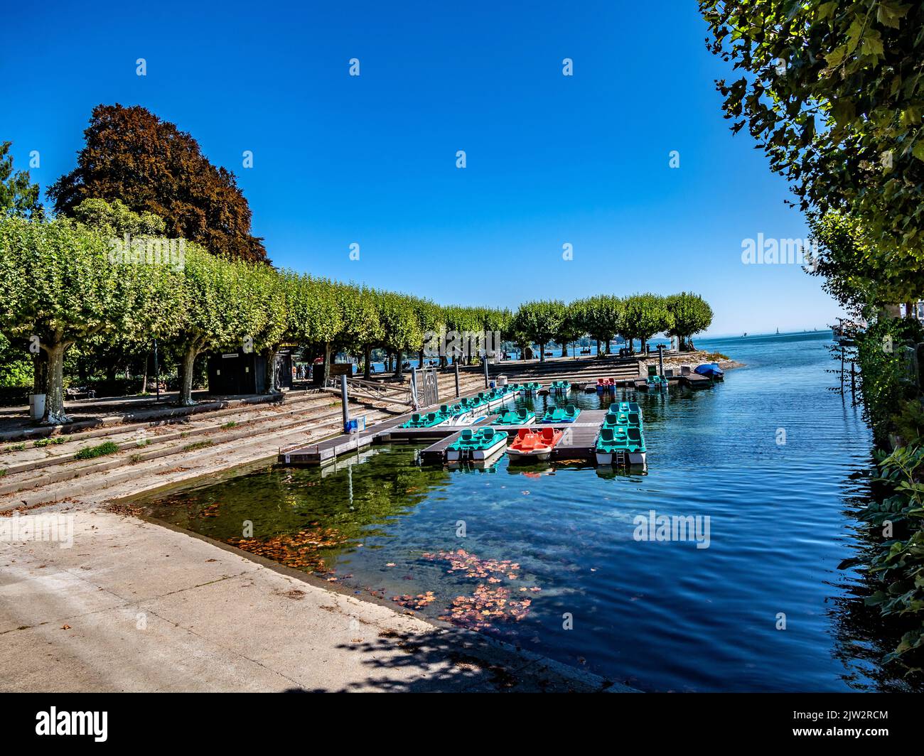 LAKE CONSTANCE : BOAT RENTAL CONSTANCE Stock Photo