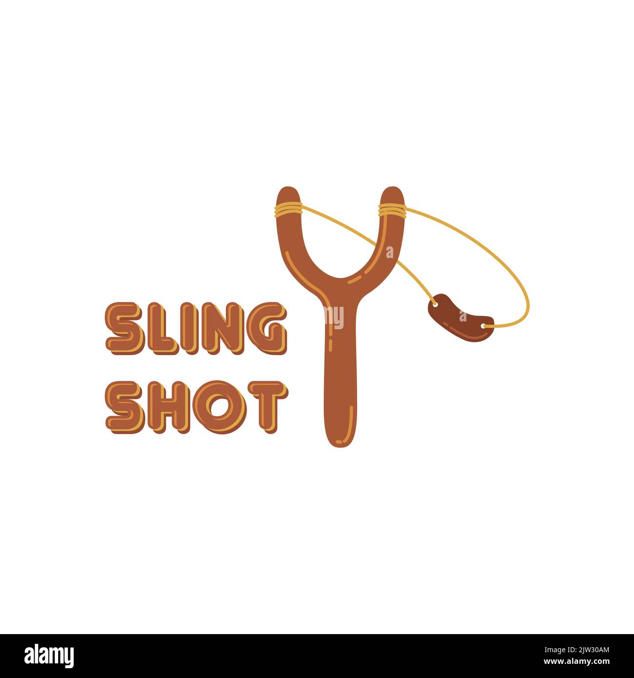 Slingshot Vector For Children's Toys Logo Stock Vector