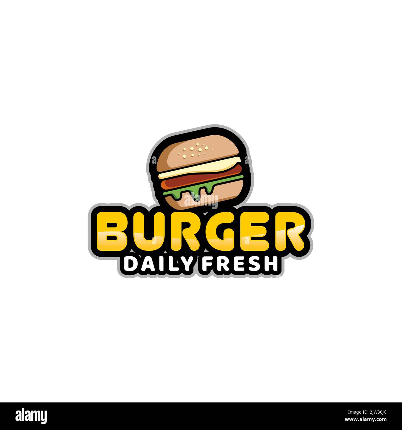 Burger Hamburger Vector Design Clip Art For Fast Food Restaurant Label Logo Stock Vector