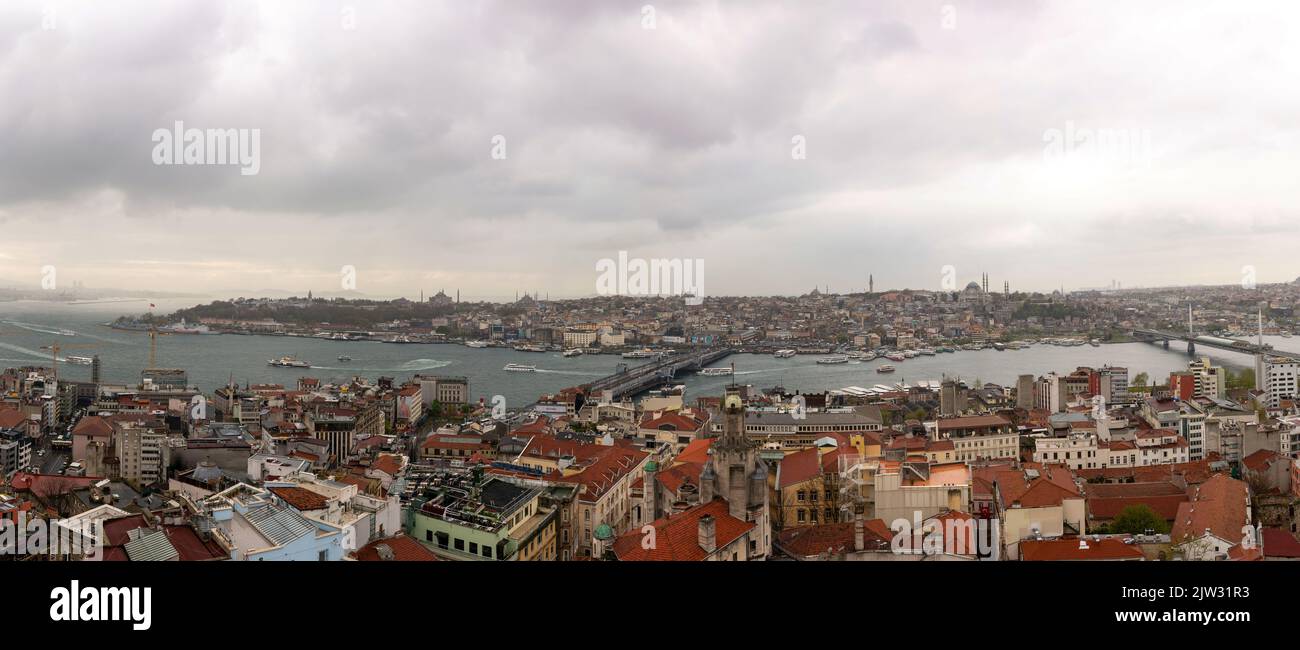 Panorama at daylight to Golden Horn Stock Photo