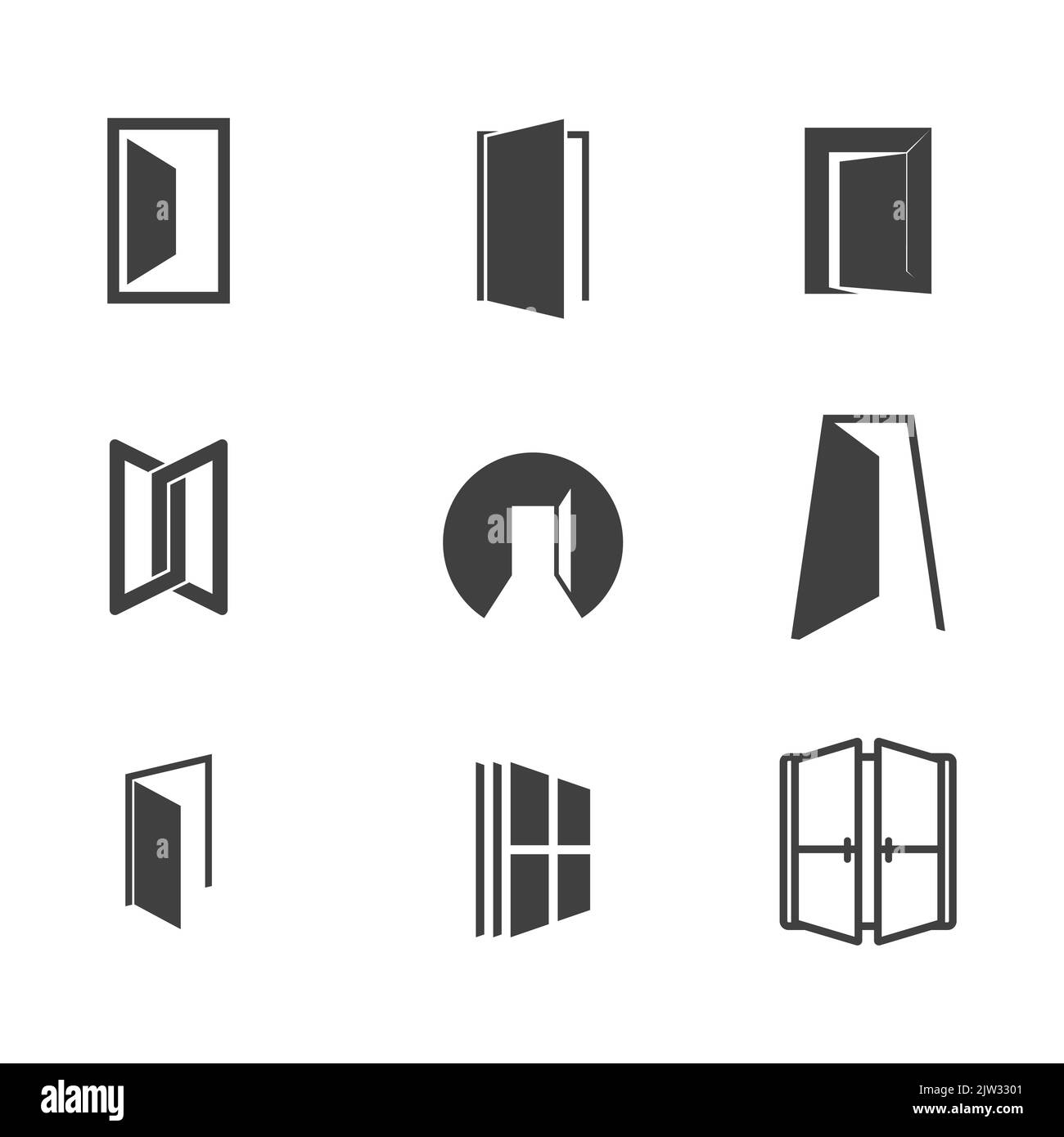 Door Icon in trendy flat style ,Open door symbol for your web site