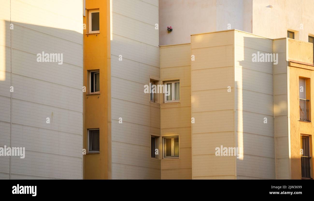 Modern residential apartment building, Malaga city, Andalusia, Spain. Stock Photo