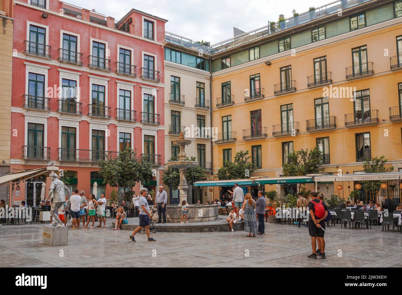 Plaza del Obispo, Episcopal Palace, El Palacio Episcopal, Bishops palace, Malaga city, Andalusia, Spain. Stock Photo