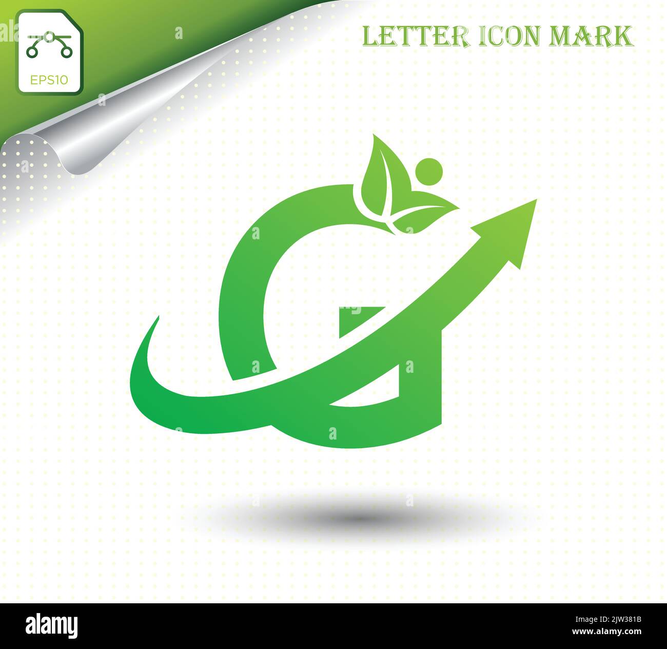 Natural letter G with eco logo design template Stock Vector Image & Art ...