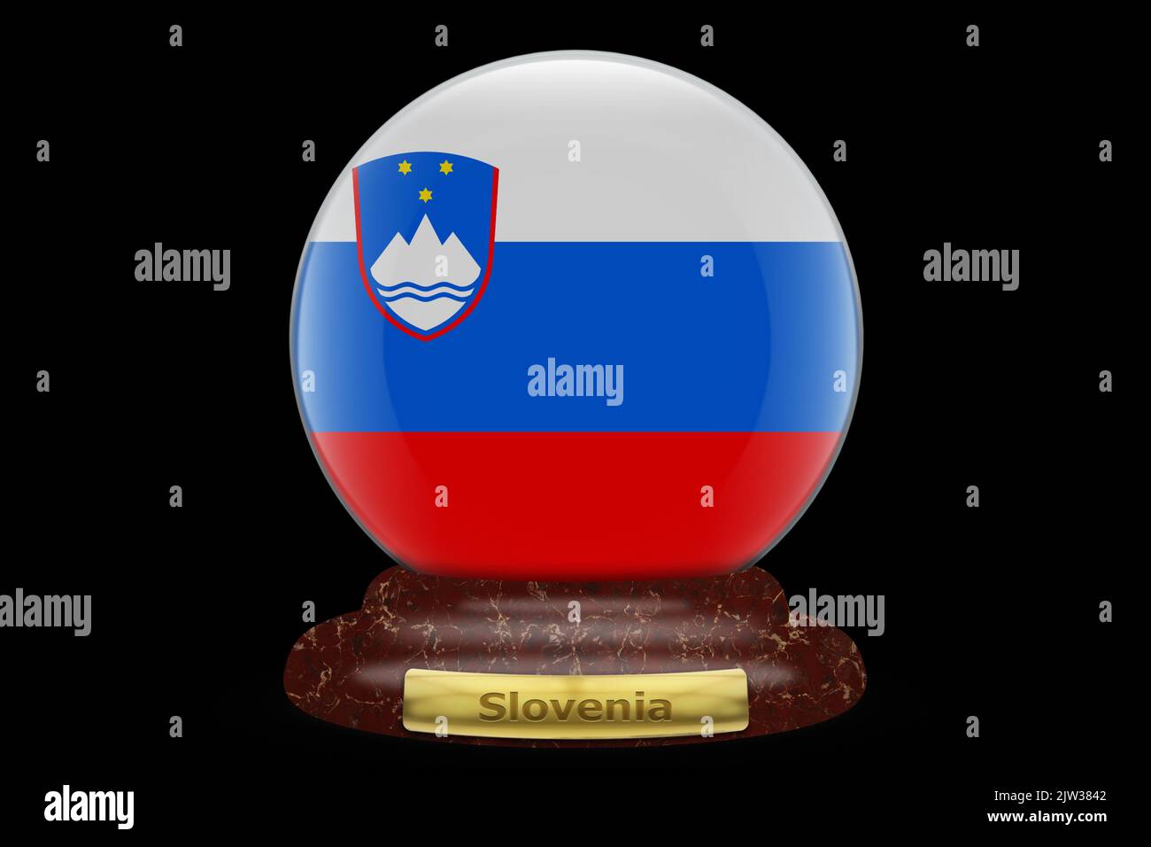 3D Flag of Slovenia on a globe background Stock Photo - Alamy