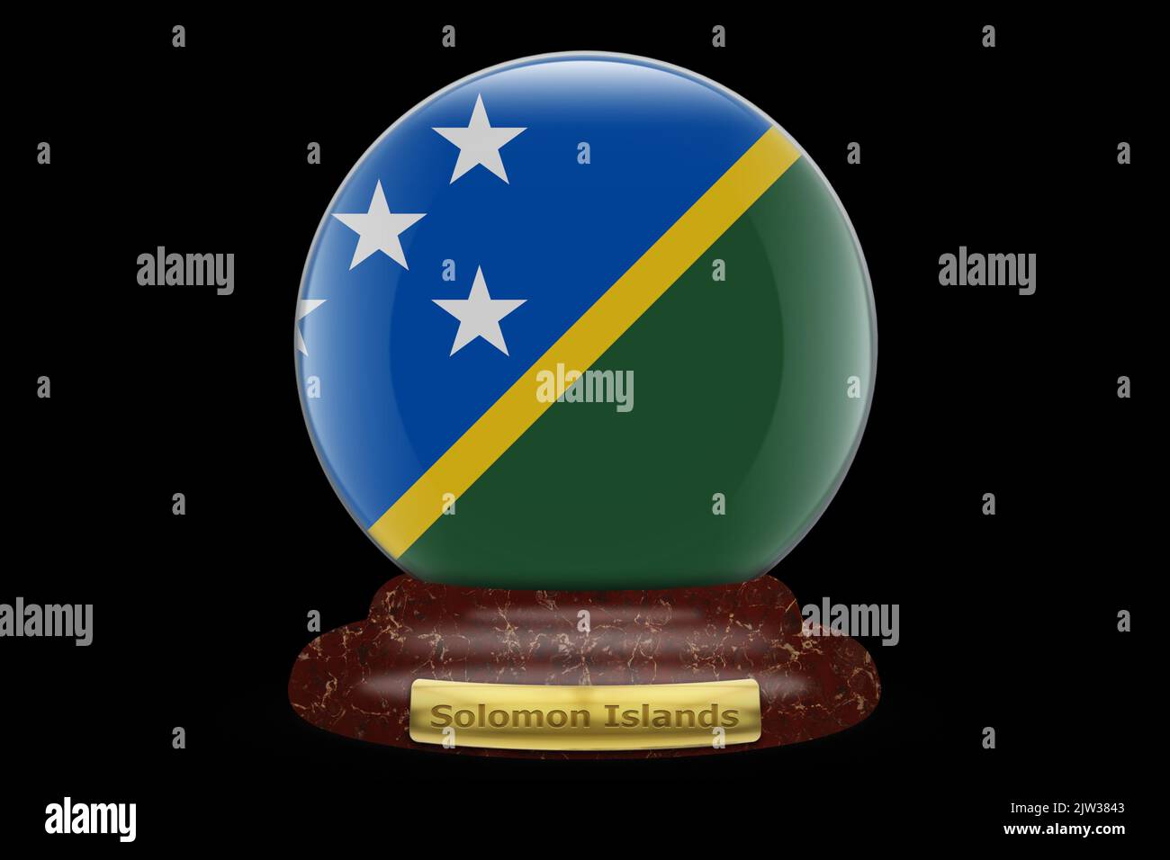 3D Flag of Solomon Islands on a globe background Stock Photo - Alamy