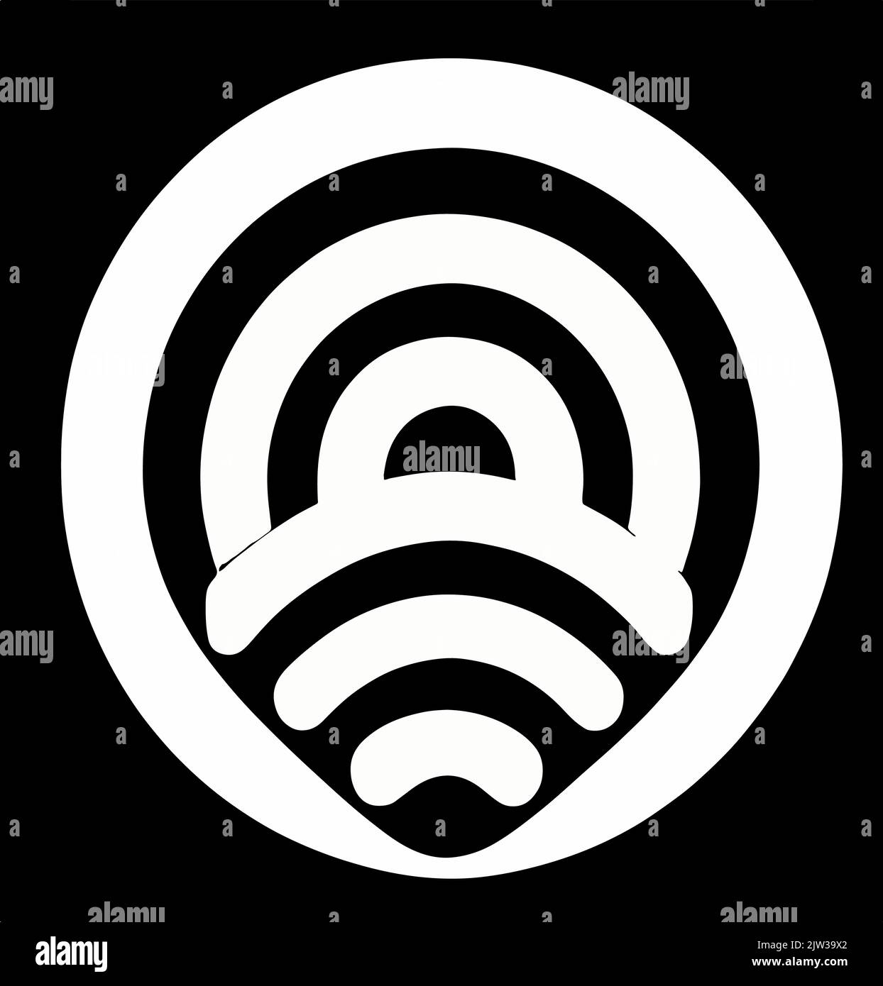 wireless network icon. radio waves fanning in the outward direction when connected to a wireless