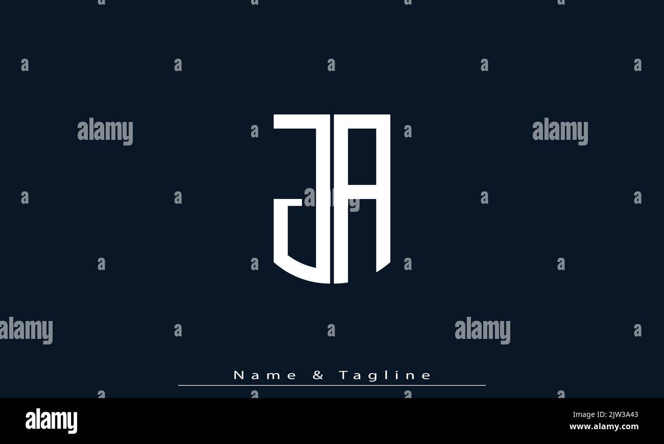 Alphabet letters Initials Monogram logo JA , AJ Stock Vector Image