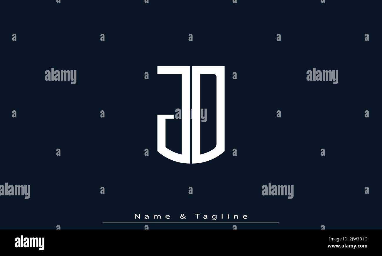 Alphabet letters Initials Monogram logo JD , DJ Stock Vector