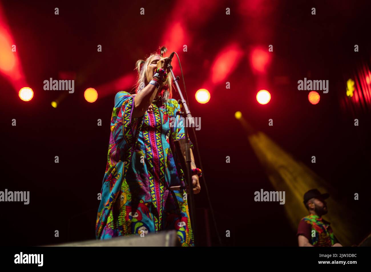 Colombian band Aterciopelados performs live during Vive Latino 2022 Festival in Zaragoza, Spain Stock Photo