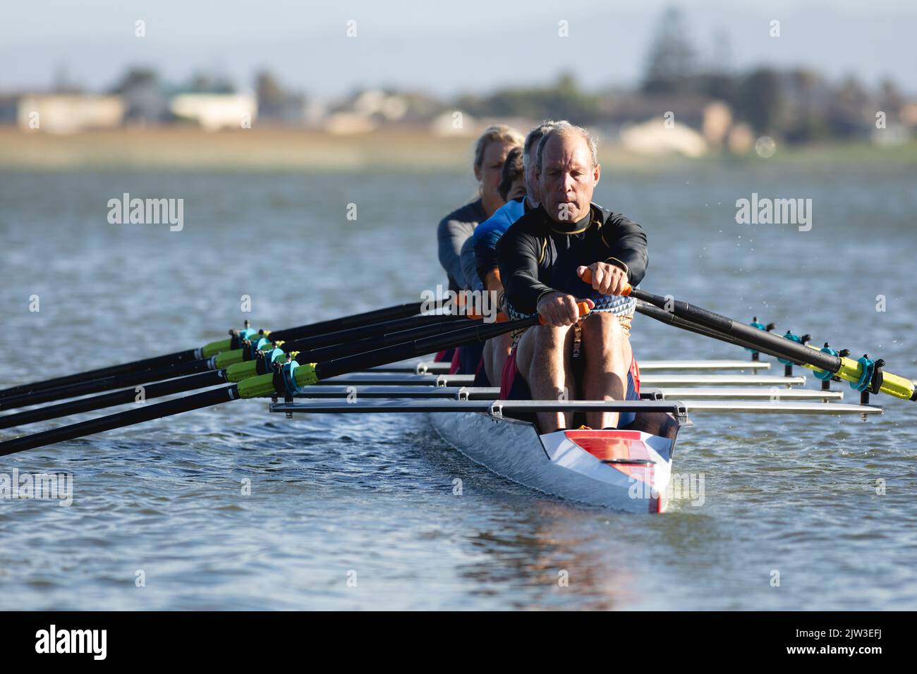 Rowing boat sport exercise team hi-res stock photography and images - Alamy