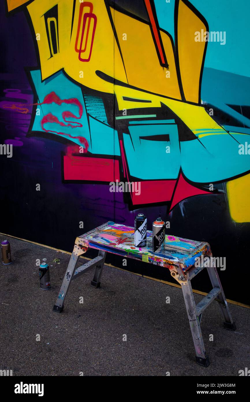 Graffiti art and artists at the Southend City Jam Street Art Festival