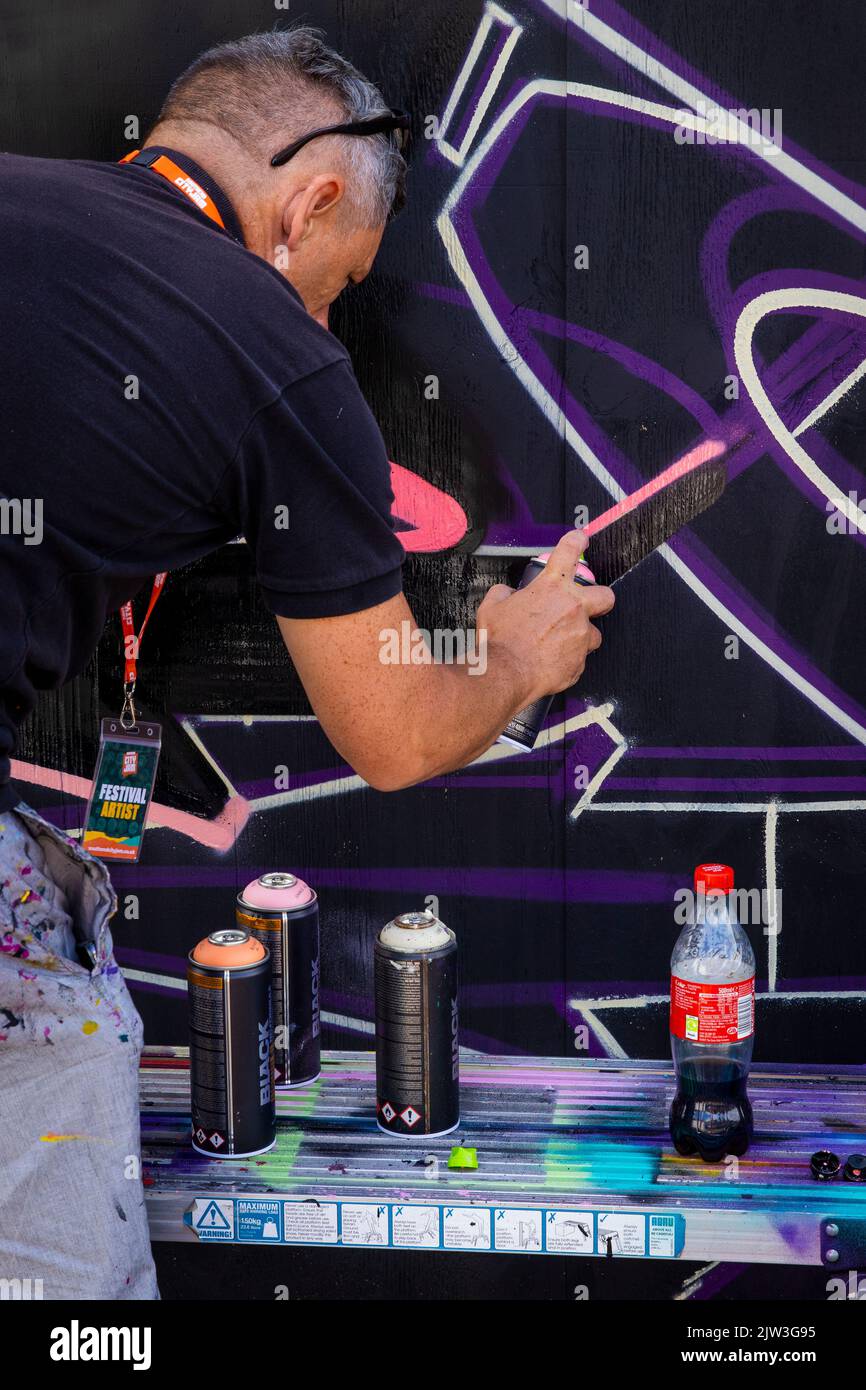 Graffiti art and artists at the Southend City Jam Street Art Festival