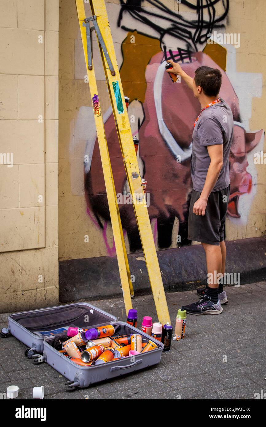 Graffiti art and artists at the Southend City Jam Street Art Festival