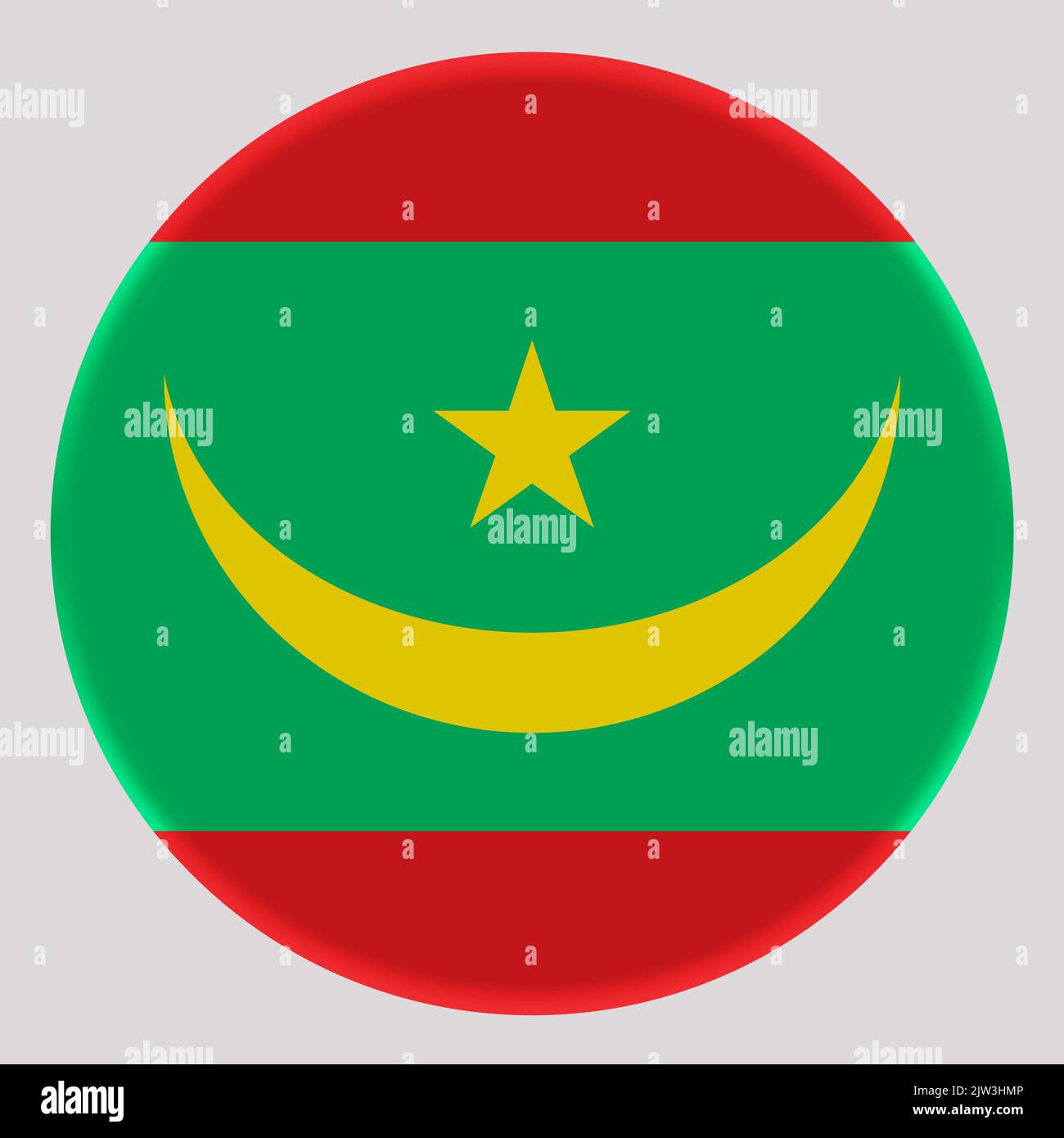 3D Flag of Mauritania on a avatar circle background Stock Photo - Alamy
