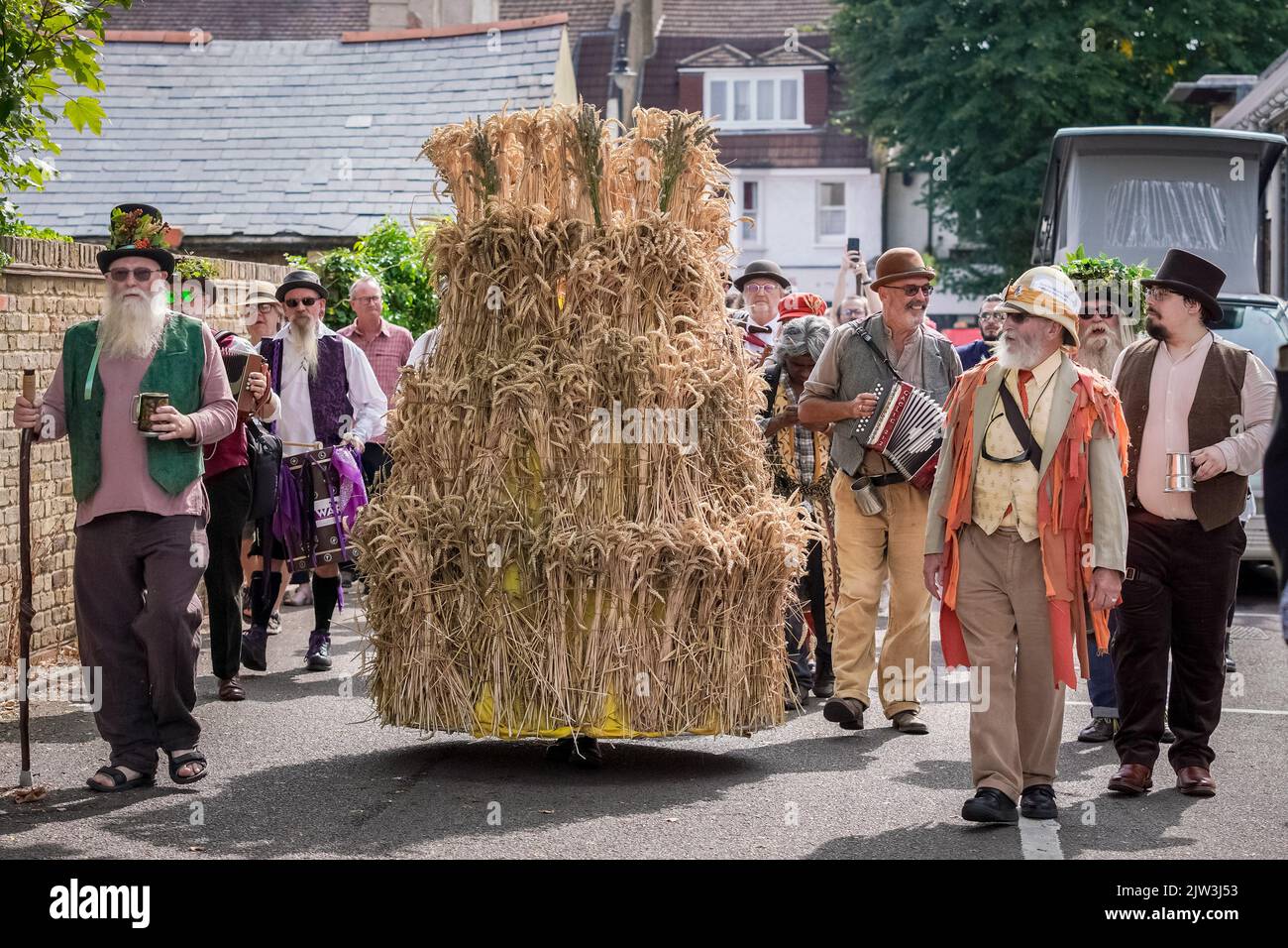 Carshalton, Surrey, UK. 3rd September 2022. Straw Jack harvest