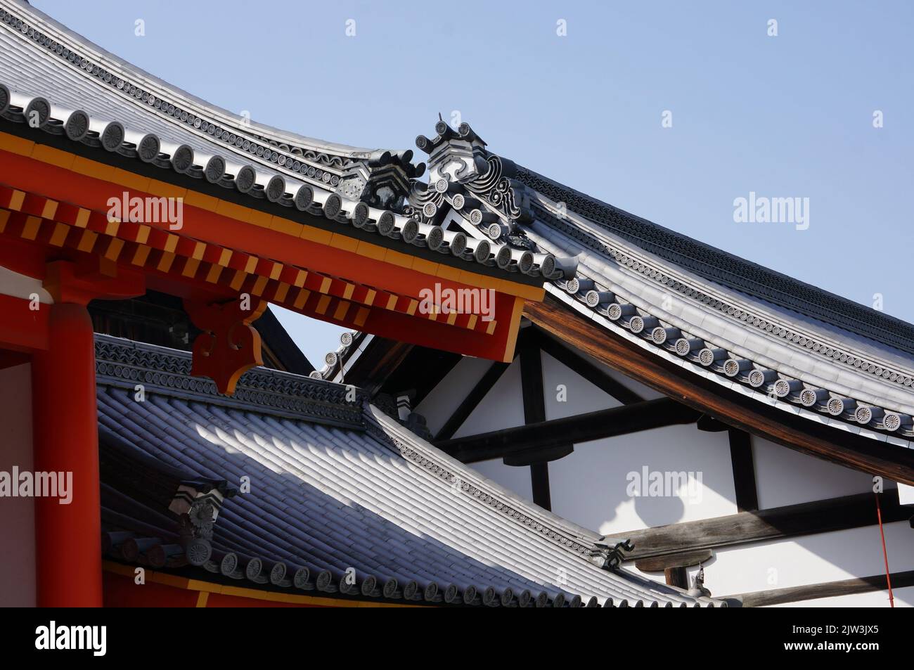 Japanese Castle architectural ceiling details Stock Photo