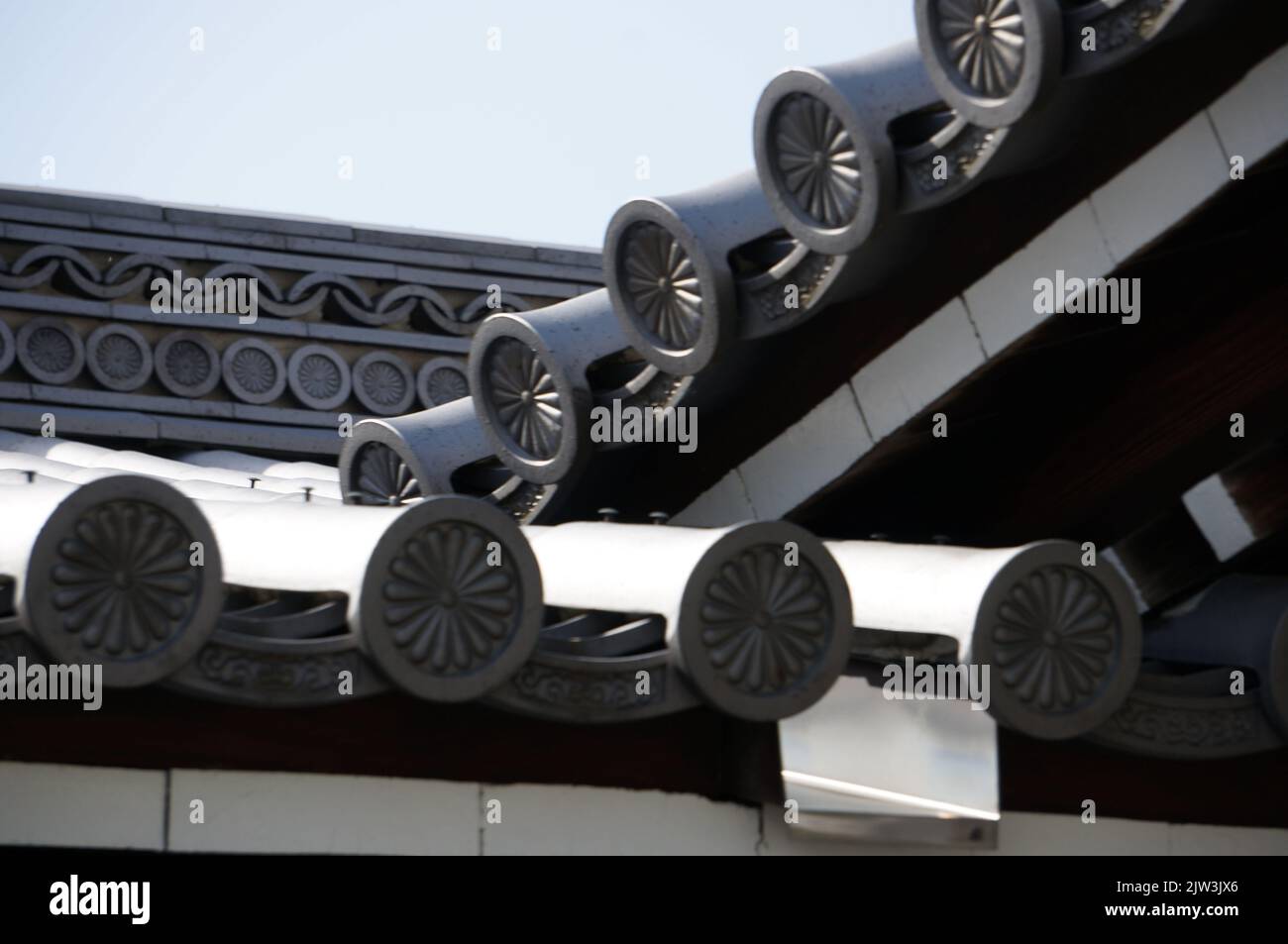 Japanese Castle architectural ceiling details Stock Photo