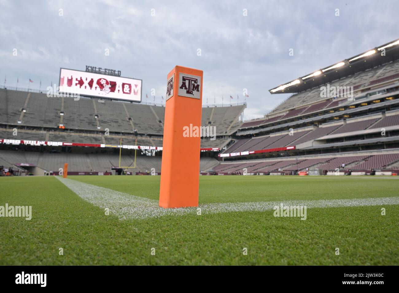 College Station, TX, USA. 03rd Sep, 2022. Endzone at Kyle Field pregame between the Sam Houston State University Bearkats and the Texas A&M University Aggies at Kyle Field in College Station, TX. Patrick Green/CSM/Alamy Live News Stock Photo