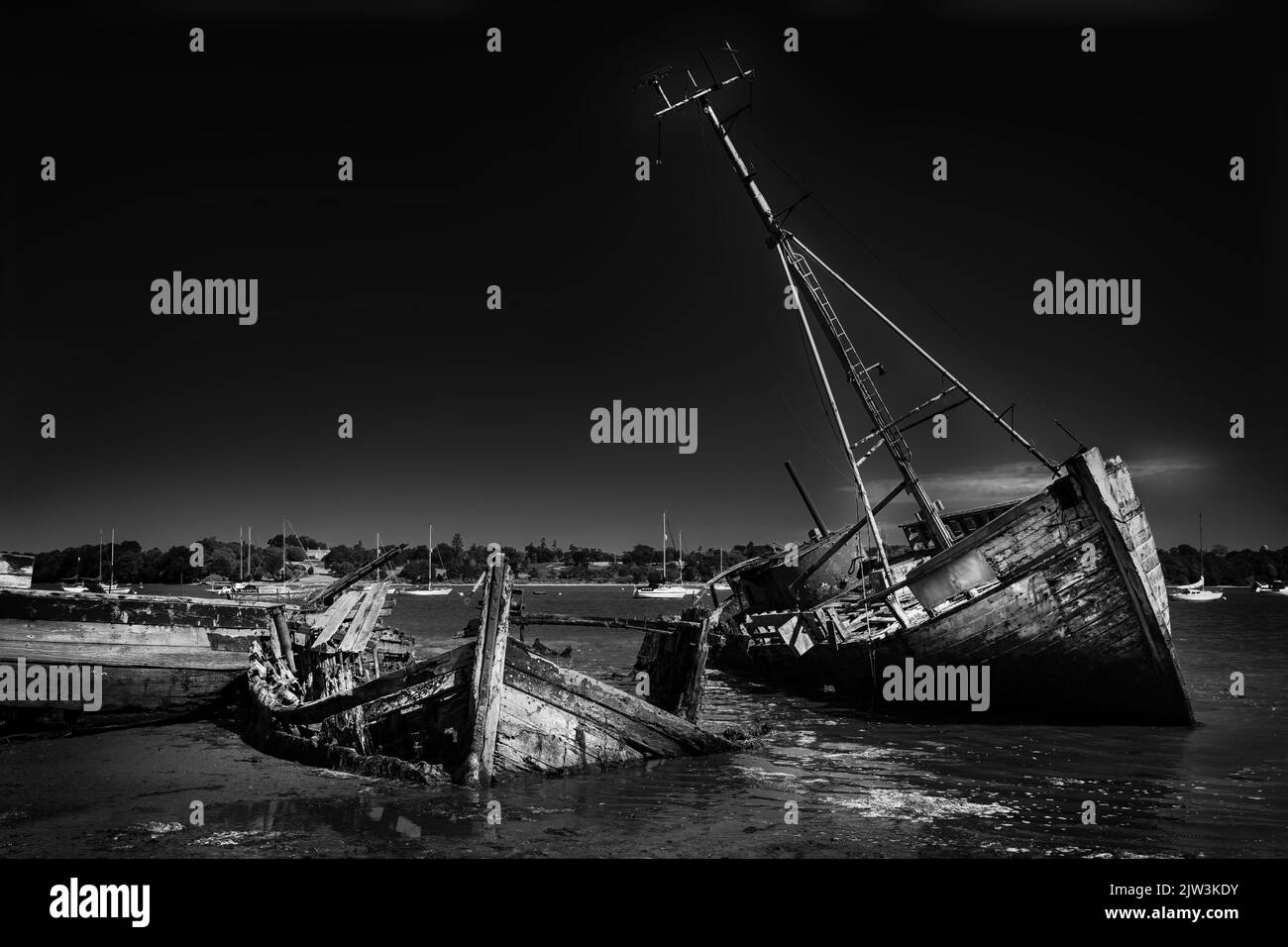 Old water boats Black and White Stock Photos & Images - Alamy