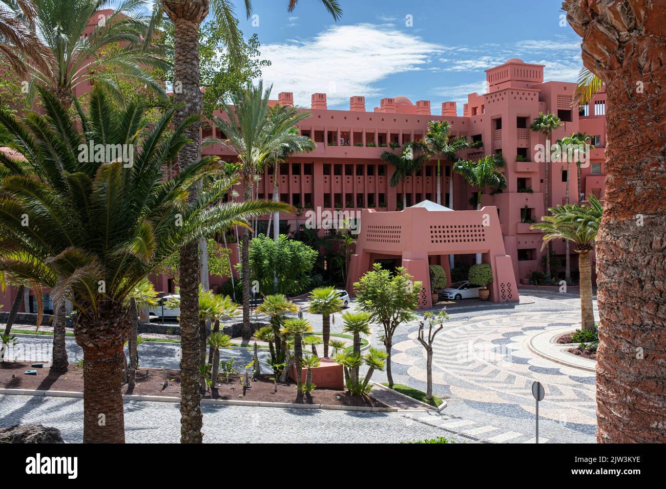 Abama, Ritz Carlton luxury five star hotel and golf course on the west coast of Tenerife near Playa San Juan, Canary Islands, Spain Stock Photo