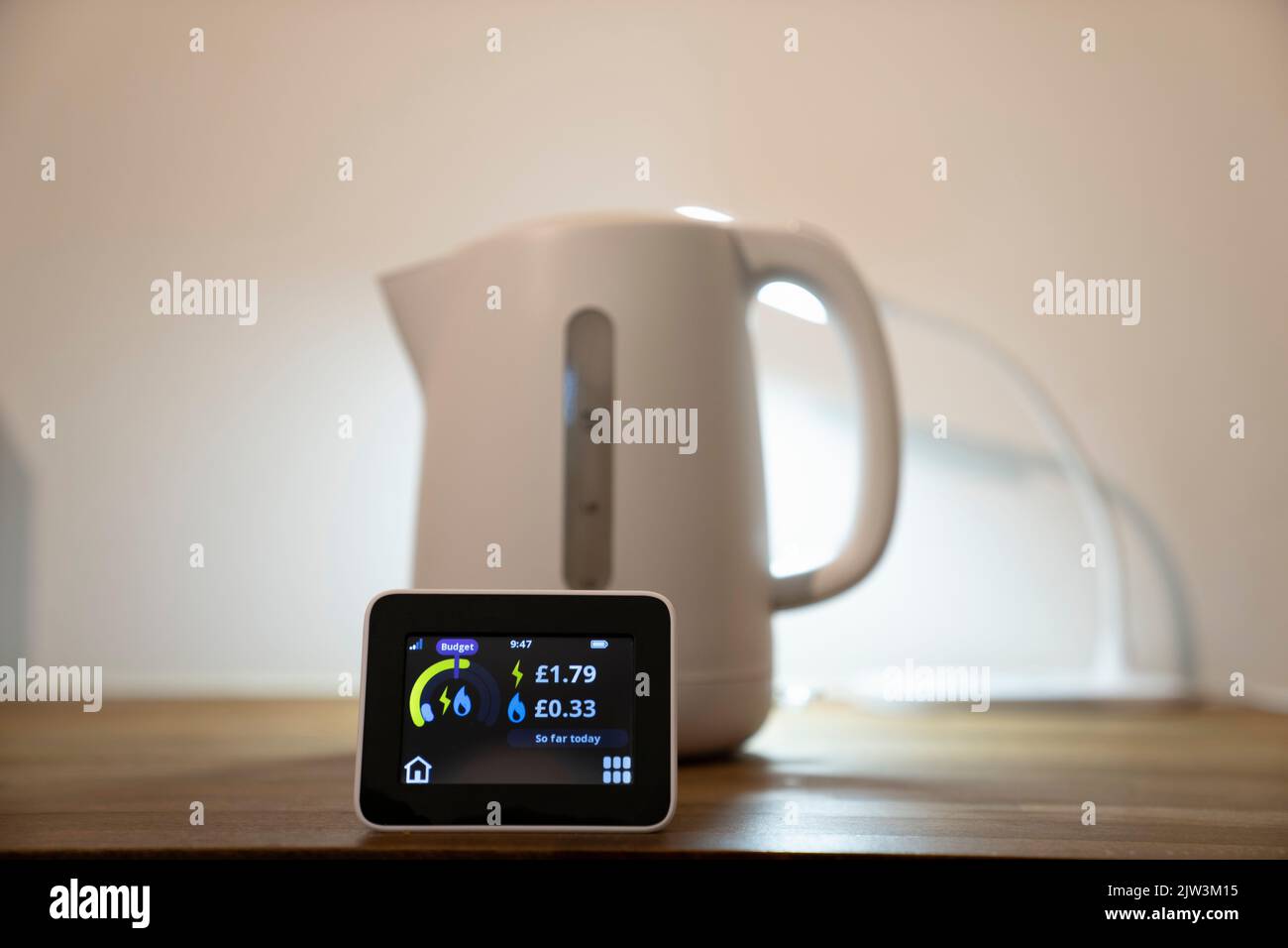 Manchester, Britain. 2nd Sep, 2022. A smart energy meter is seen in a household in Manchester, Britain, Sept. 2, 2022. Britain's energy price cap will rise by 80 percent to 3,549 pounds (about 4,180 U.S. dollars) per year for an average household from October, the country's energy regulator announced Friday. Credit: Jon Super/Xinhua/Alamy Live News Stock Photo