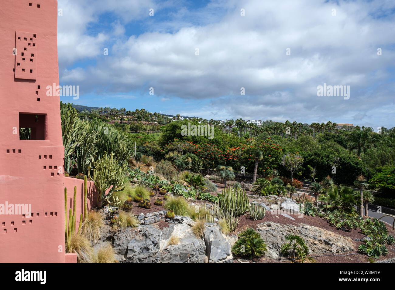 Abama, Ritz Carlton luxury five star hotel and golf course on the west coast of Tenerife near Playa San Juan, Canary Islands, Spain Stock Photo