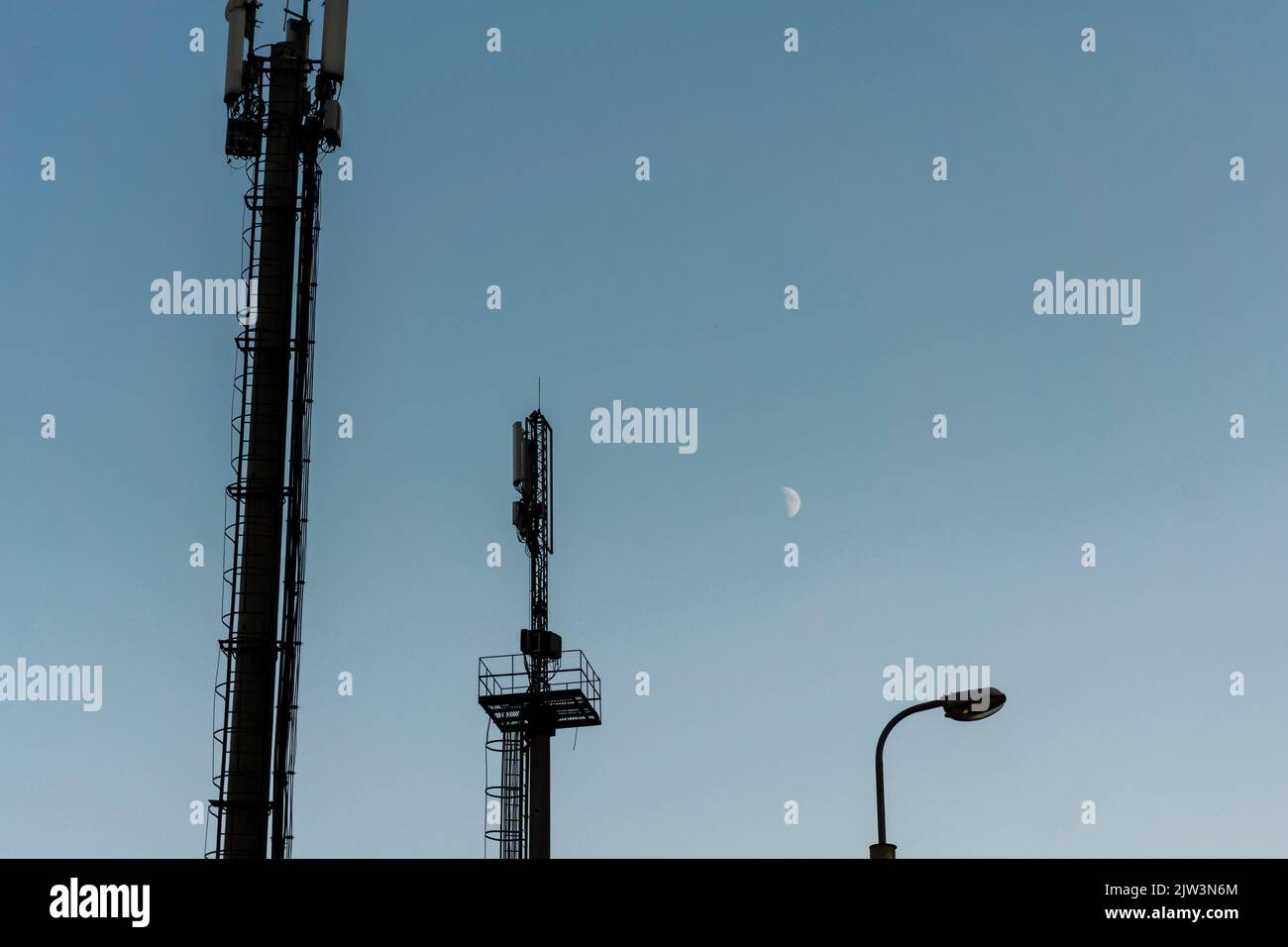 cellular antenna of 3g, 4g, 5g, lte signal mobile station, telecom equipment Stock Photo