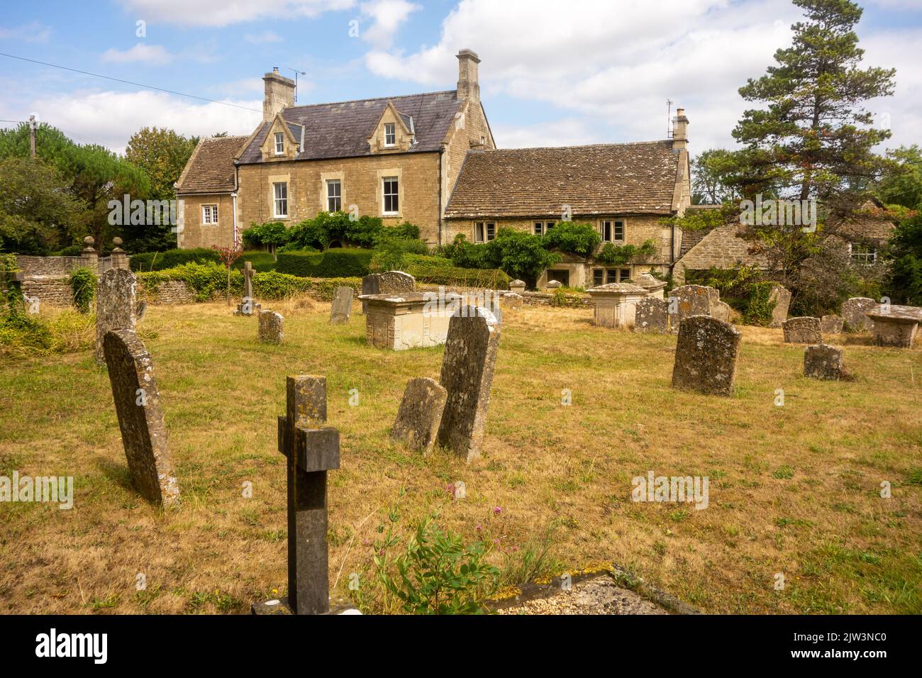 View from the parish church and churchyard of St James in the Wiltshire