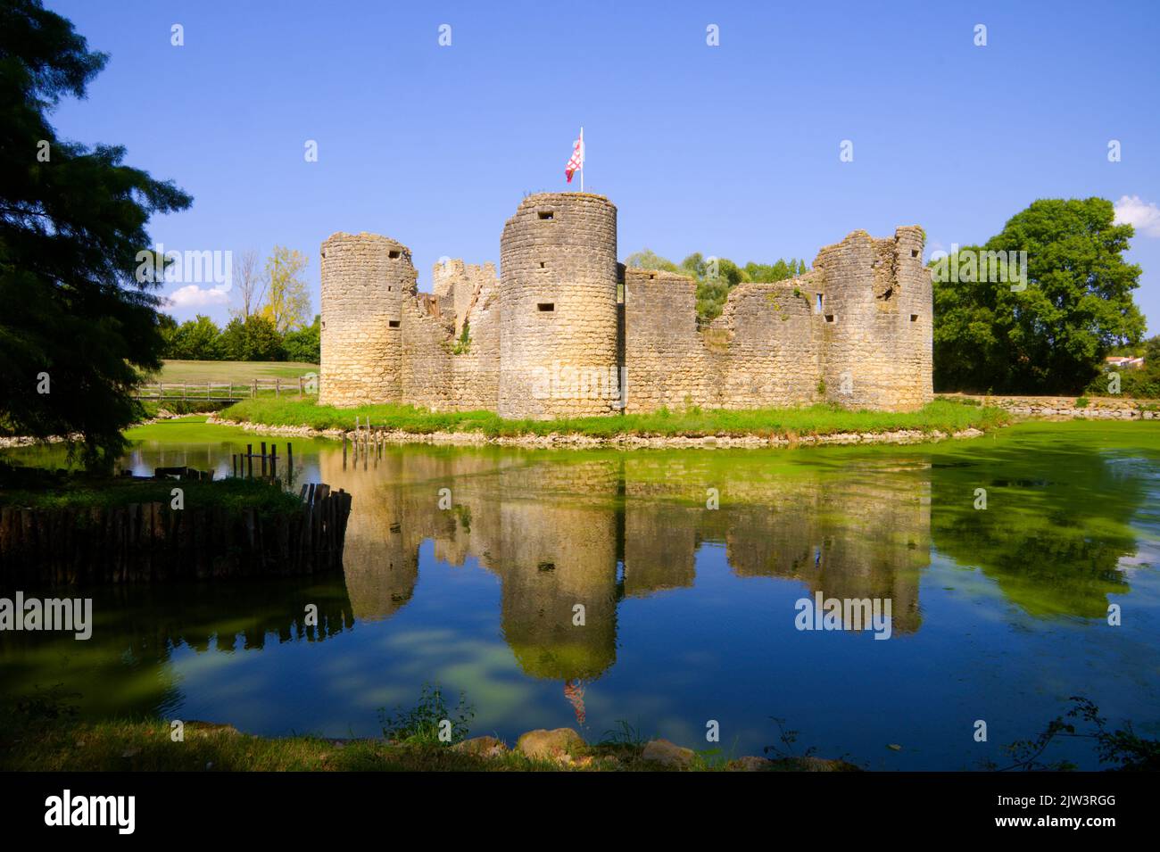 Chateau de Commequiers (Commequiers castle) in Summer, Vendee, France Stock Photo