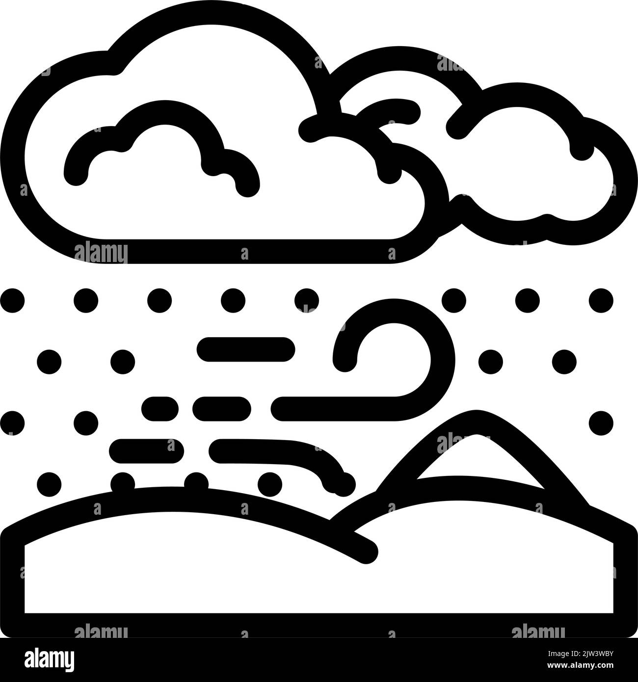 winter storm weather line icon vector illustration Stock Vector Image ...