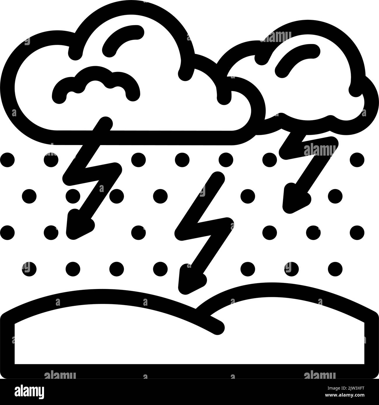 thundersnow weather line icon vector illustration Stock Vector Image ...