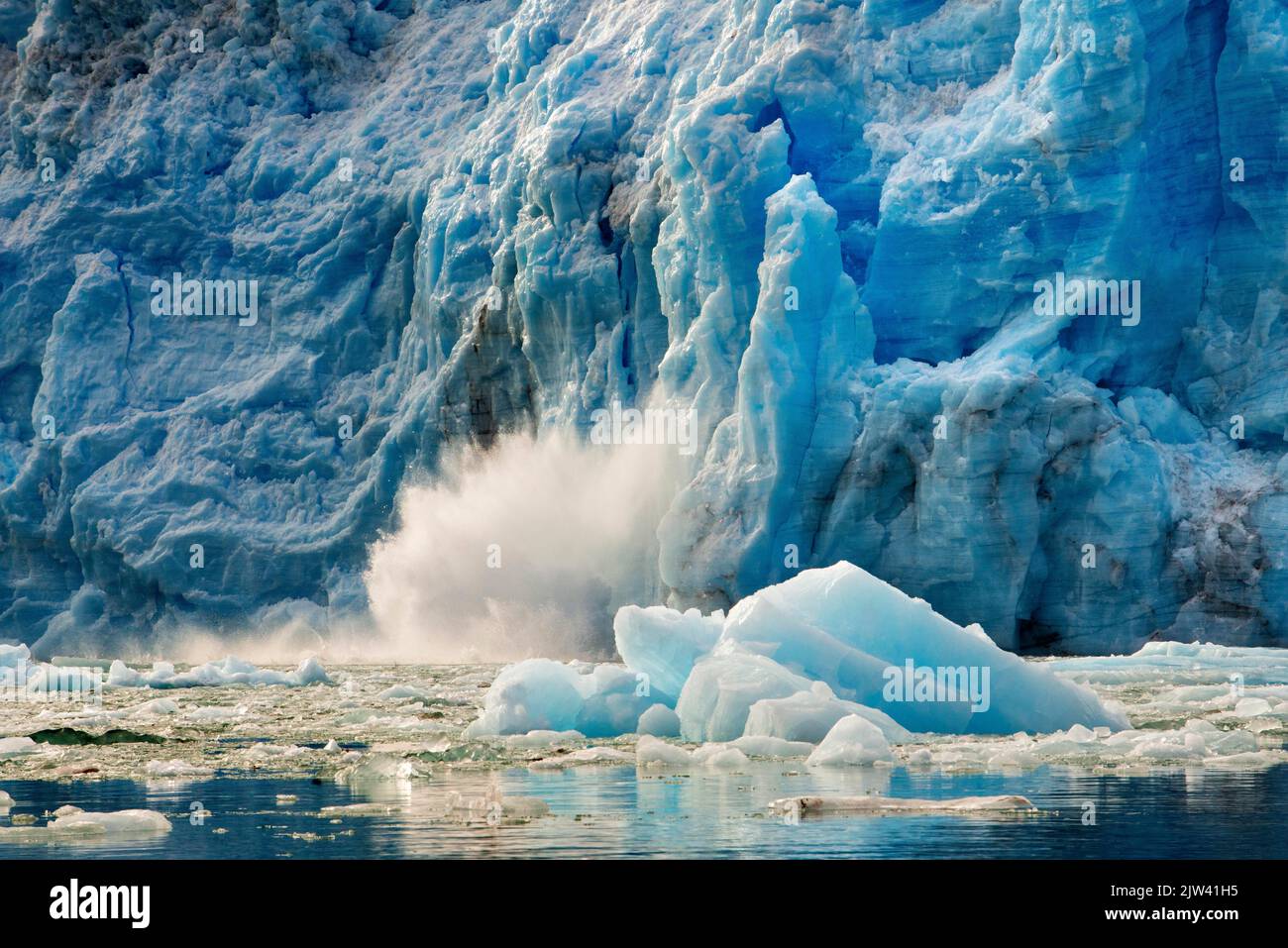 Amalia Glacier On The Edge Of The Sarmiento Channel - Skua Glacier - Bernardo O'Higgins National Park in Patagonia Chile fjords near Puerto Natales, C Stock Photo