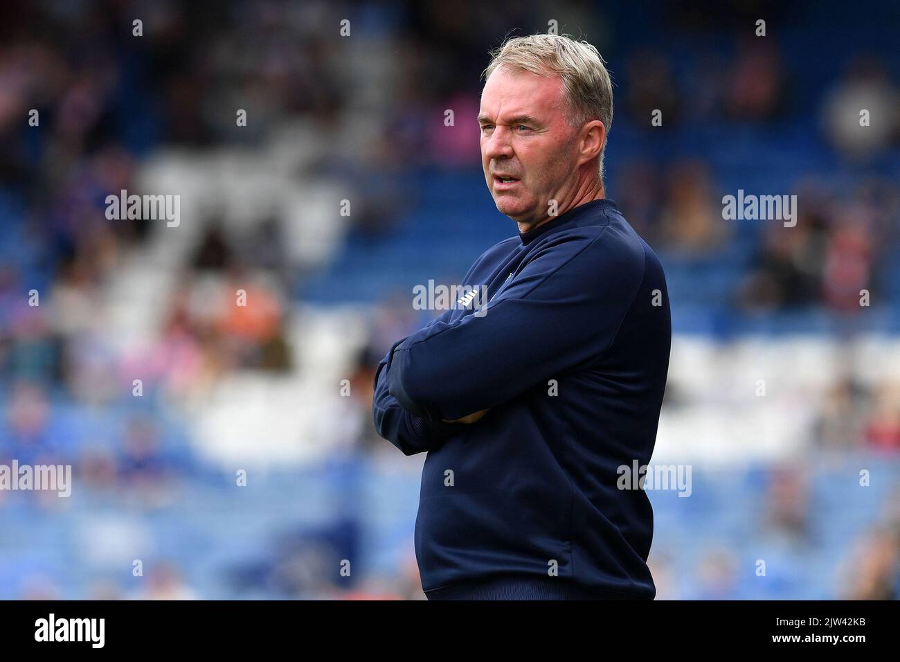 Oldham, UK. 03rd Sep, 2022. John Sheriden (Manager) of Oldham Athletic during the Vanarama National League match between Oldham Athletic and Chesterfield at Boundary Park, Oldham on Saturday 3rd September 2022. (Credit: Eddie Garvey | MI News) Credit: MI News & Sport /Alamy Live News Stock Photo