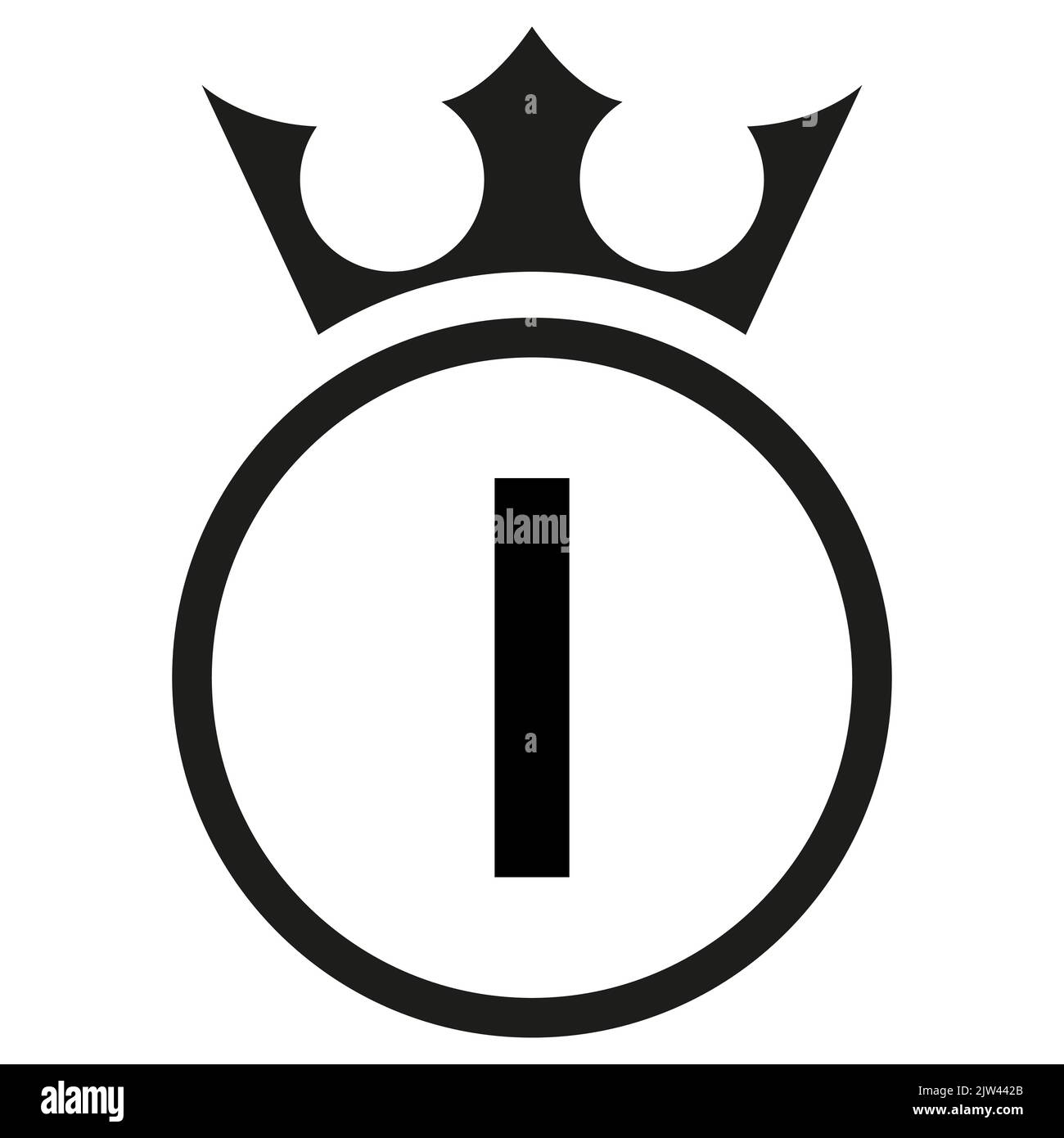 Simple Round Logo, Letter I, Victor. Stock Vector