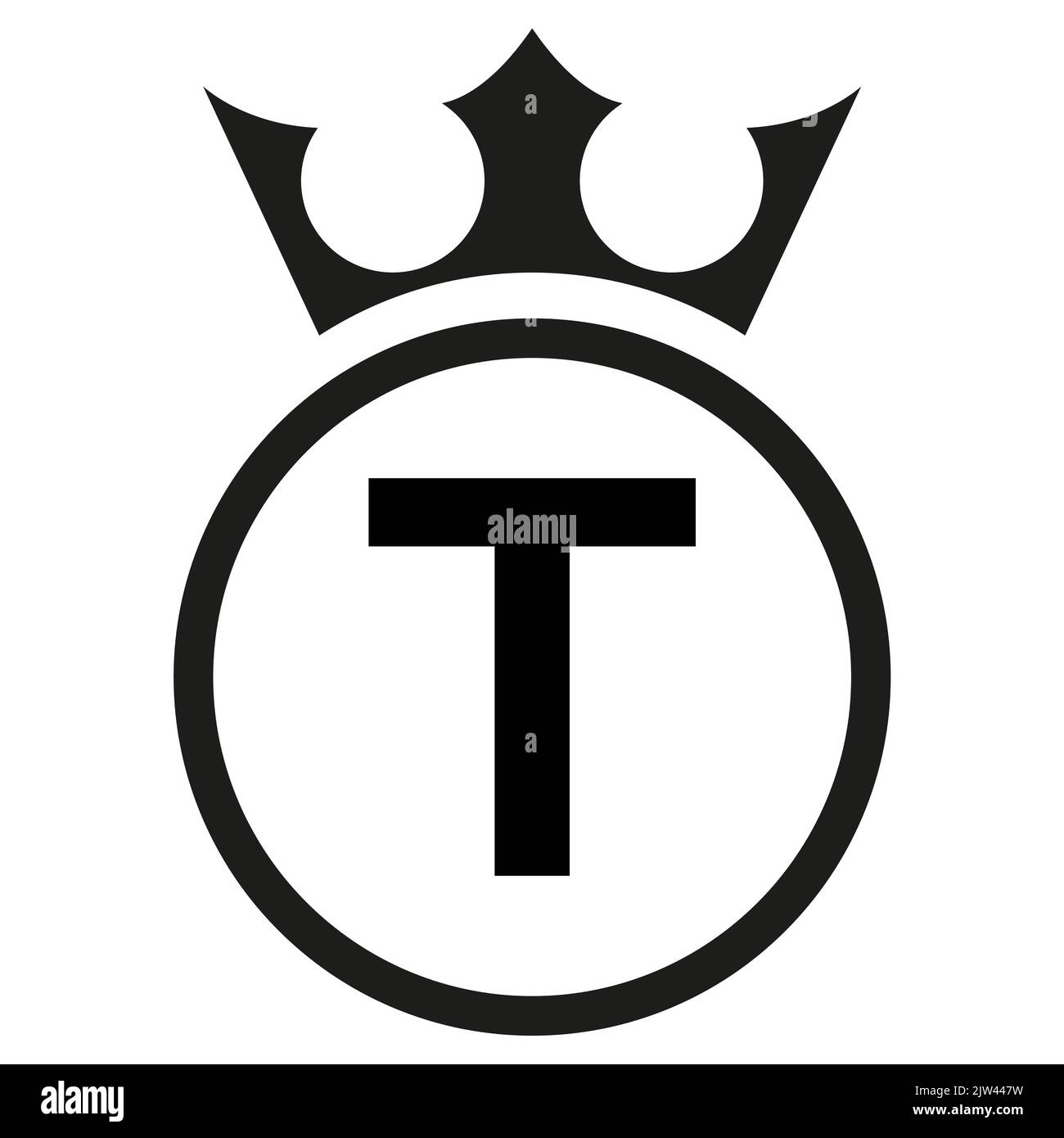 Simple Round Logo, Letter T, Victor. Stock Vector