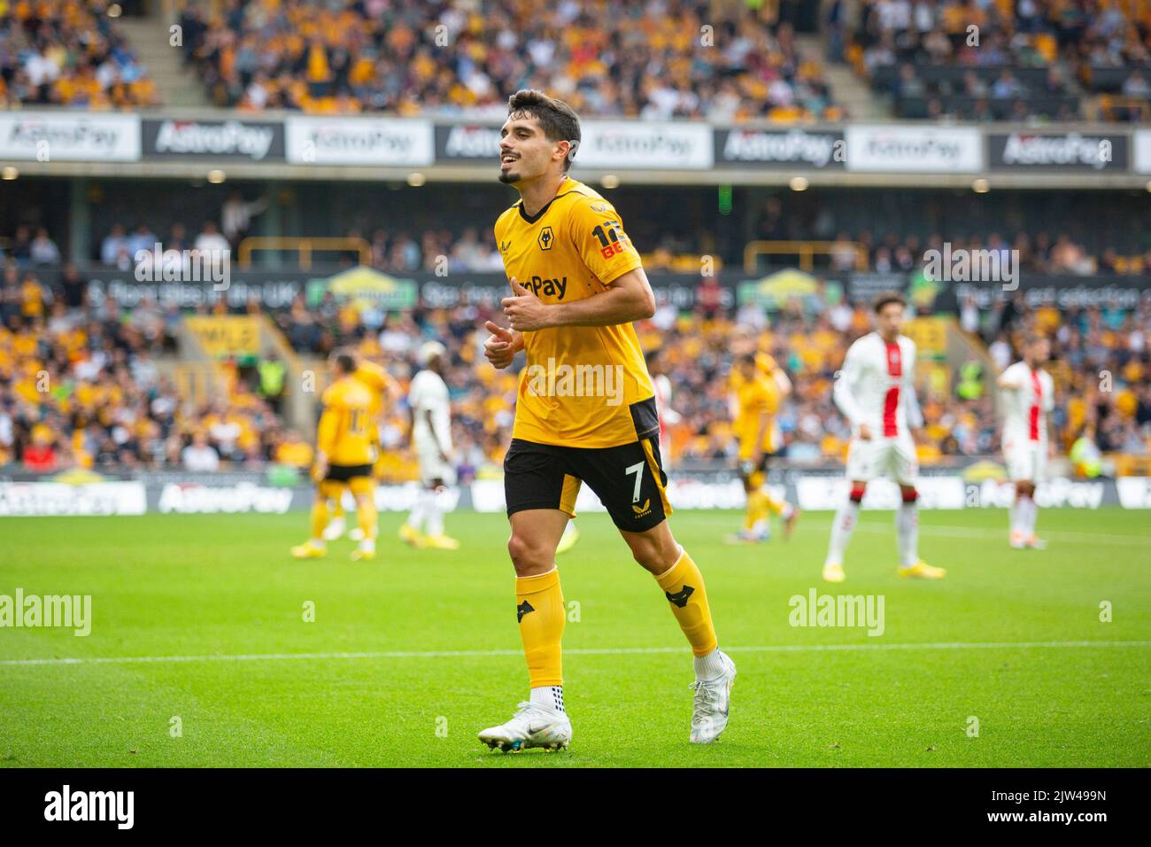 Pedro Neto of Wolverhampton Wanderers is challenged by Valentin News  Photo - Getty Images