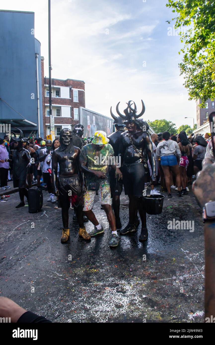 NOTTING HILL, LONDON, ENGLAND 28 August 2022 People taking part in