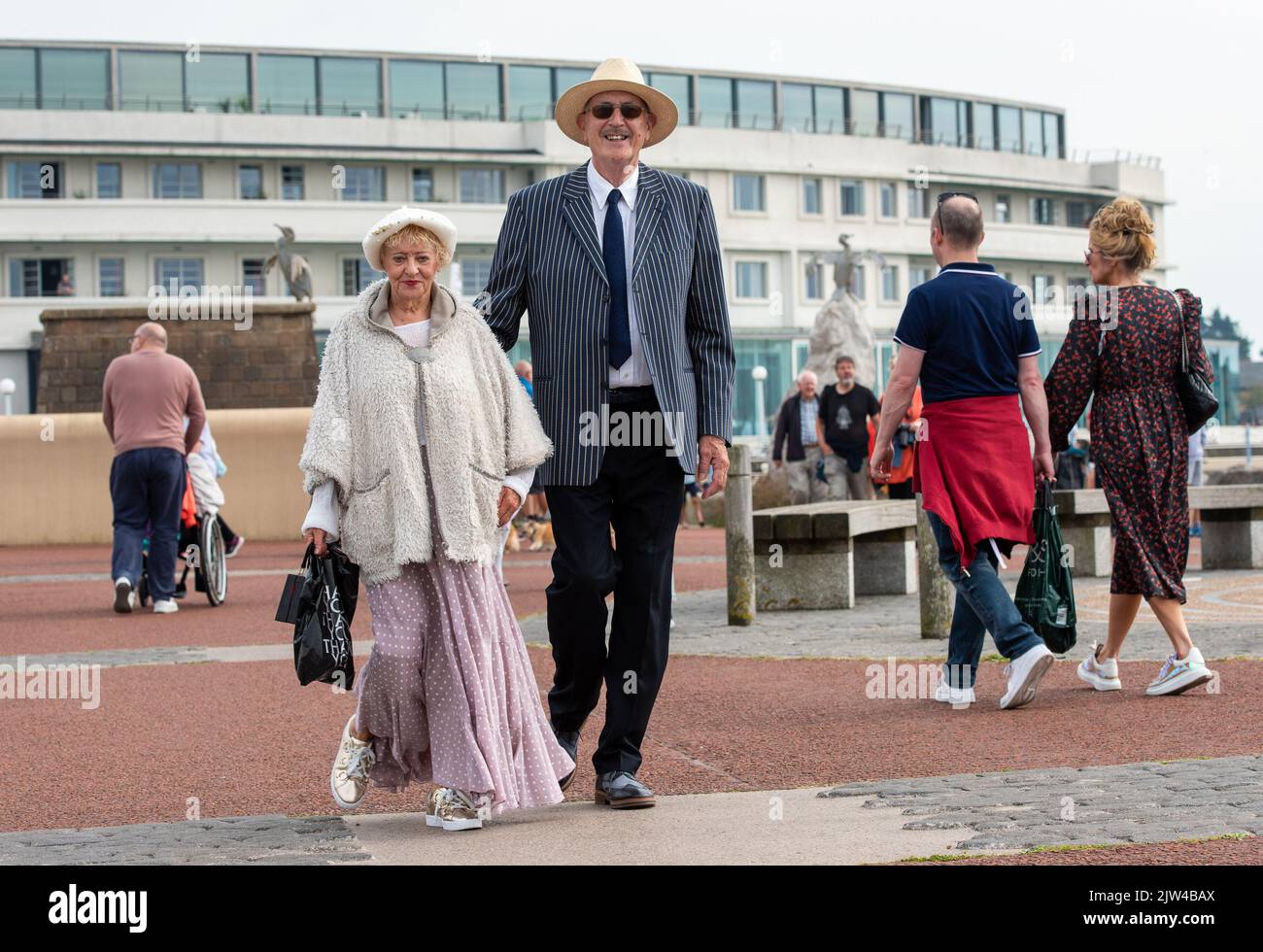 Morecambe, Lancashire, UK. 3rd Sep, 2022. Margaret and Frank Chantry from Huddersfield, Yorkshire at the Vintage by the Sea Festival, Morecambe, UK. Credit: John Eveson/Alamy Live News Stock Photo