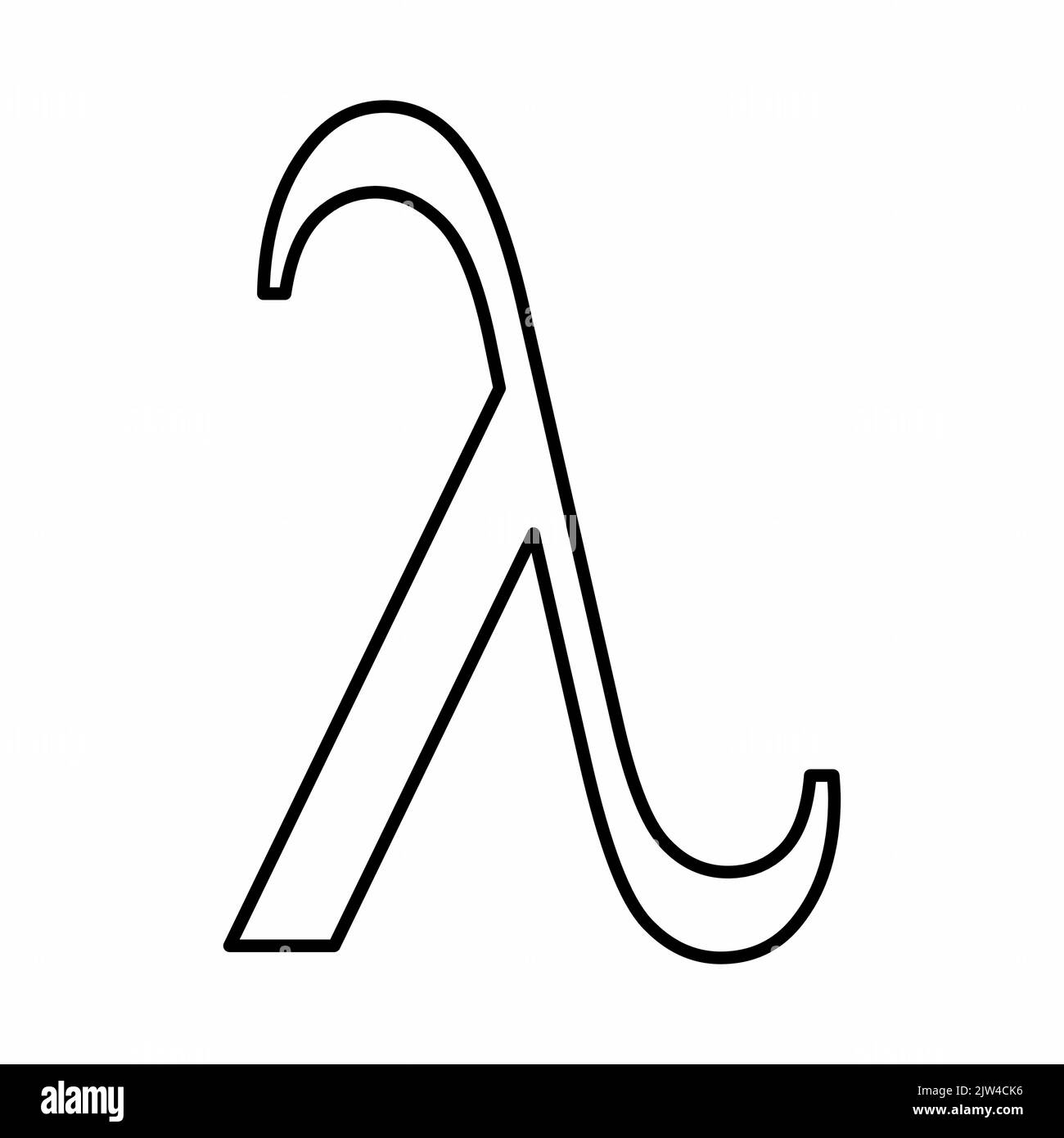 Lambda greek letter icon. Black outlines on white background Stock ...