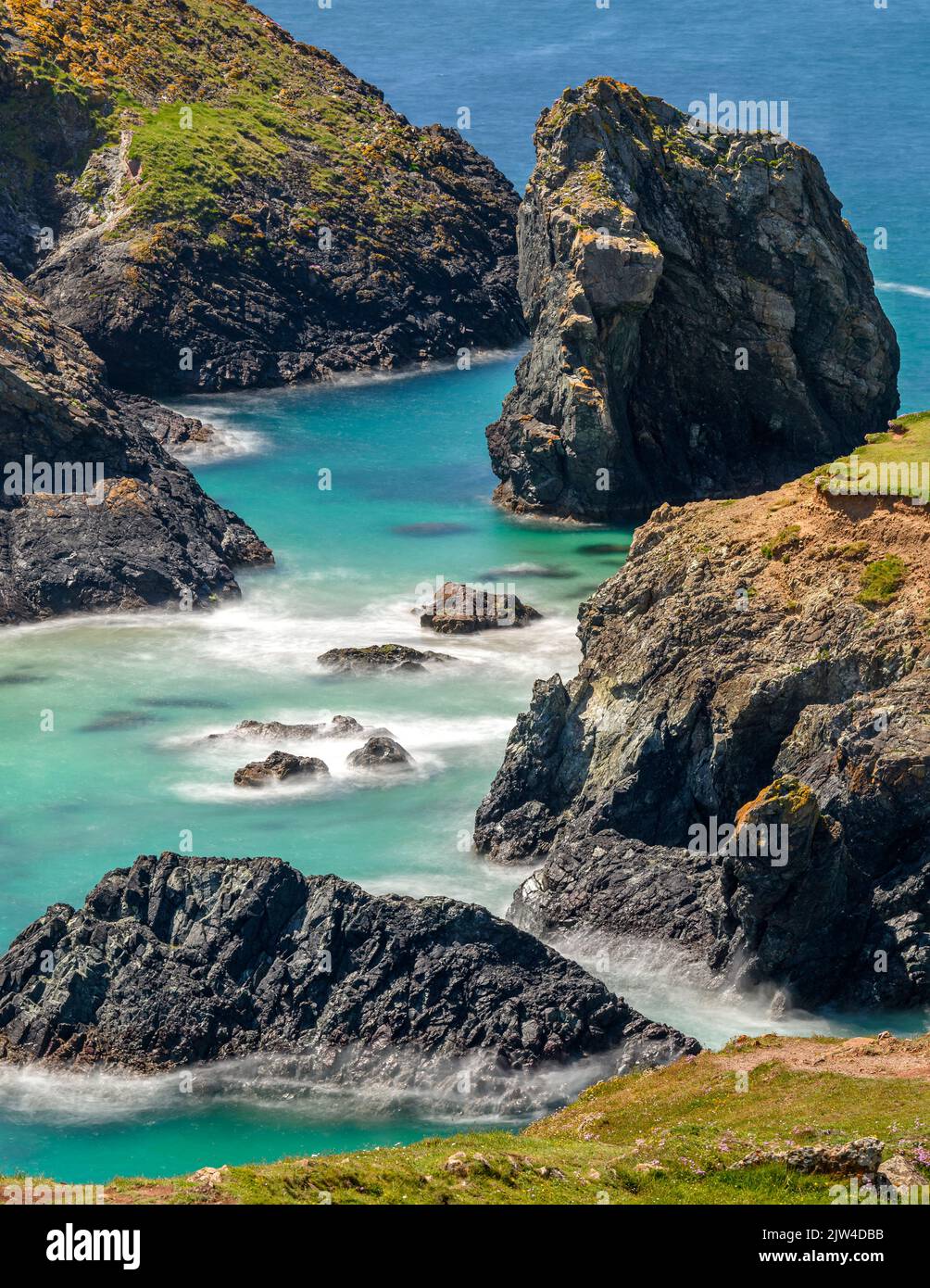 Kynance bay a true pirate cove Stock Photo Alamy