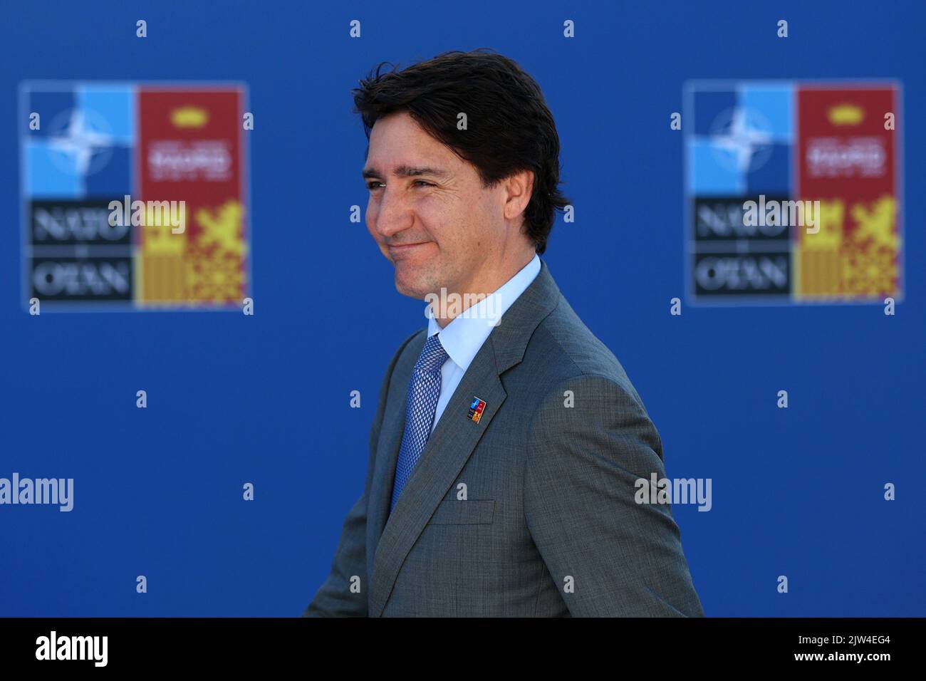 Spain, Madrid - 29 June, 2022: Canada's Prime Minister Justin Trudeau attends the NATO summit in Madrid, Spain. Stock Photo