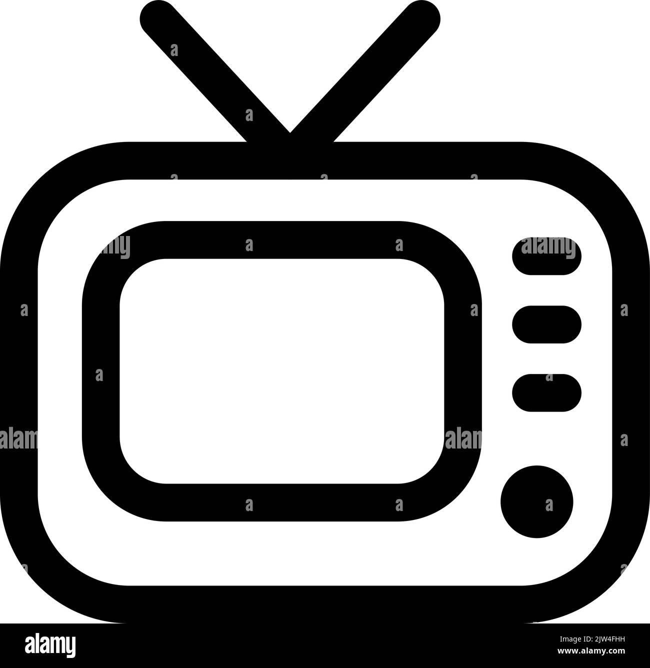 TV monoline logo icon. Vector symbol in trendy flat style on white background. Web sing for design Stock Vector