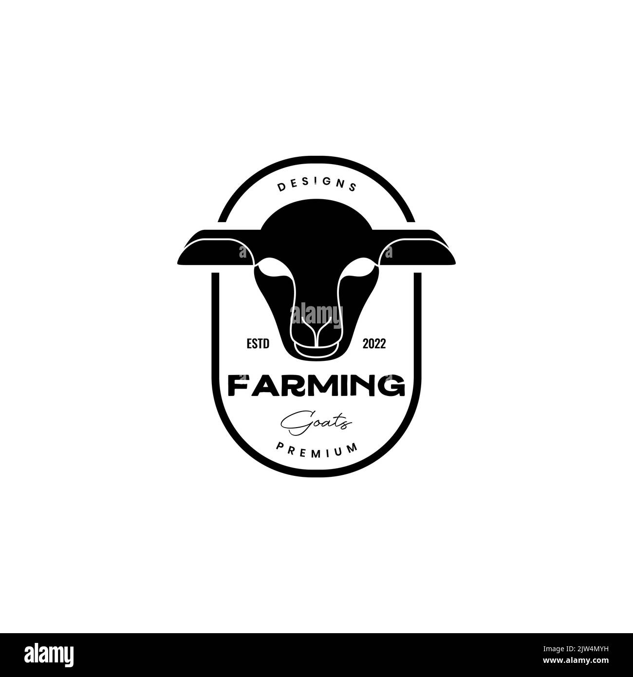 geometric goat head farm badge vintage logo Stock Vector Image & Art ...