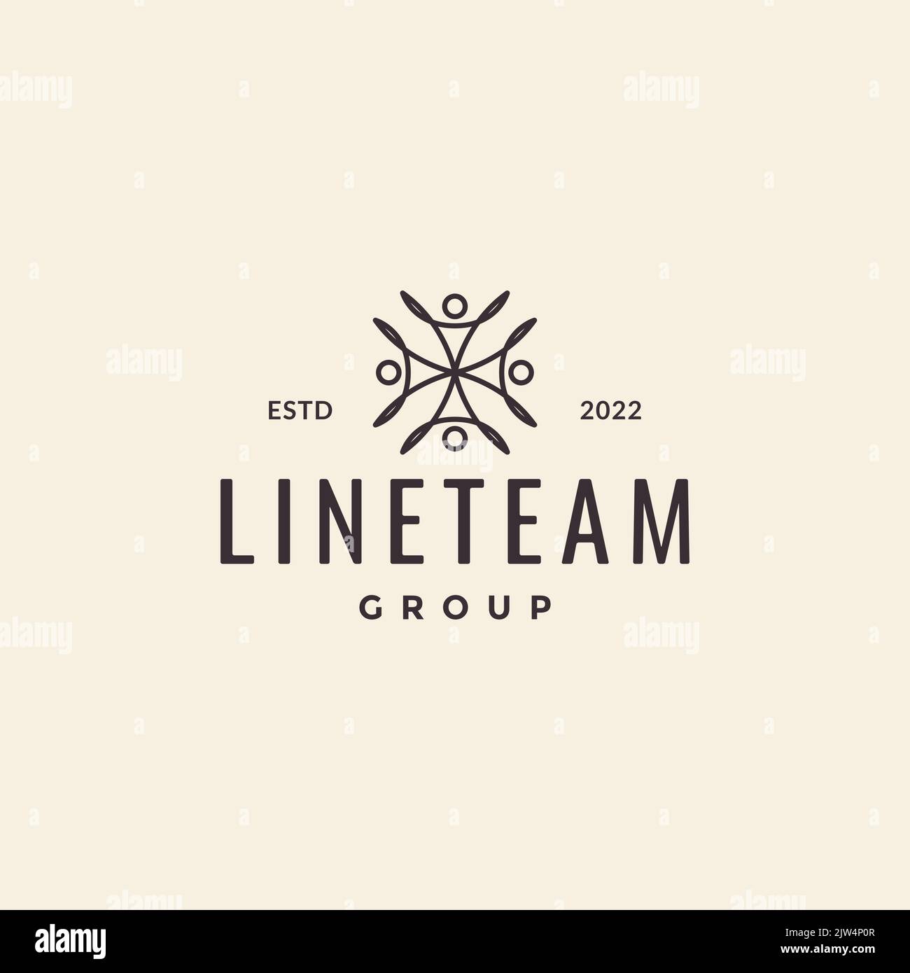 Line Group Jpg continuous line peoples group logo hipster Stock Vector Image & Art - Alamy
