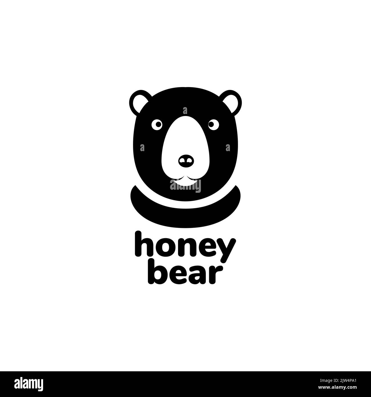 portrait honey bear flat logo design Stock Vector Image & Art - Alamy