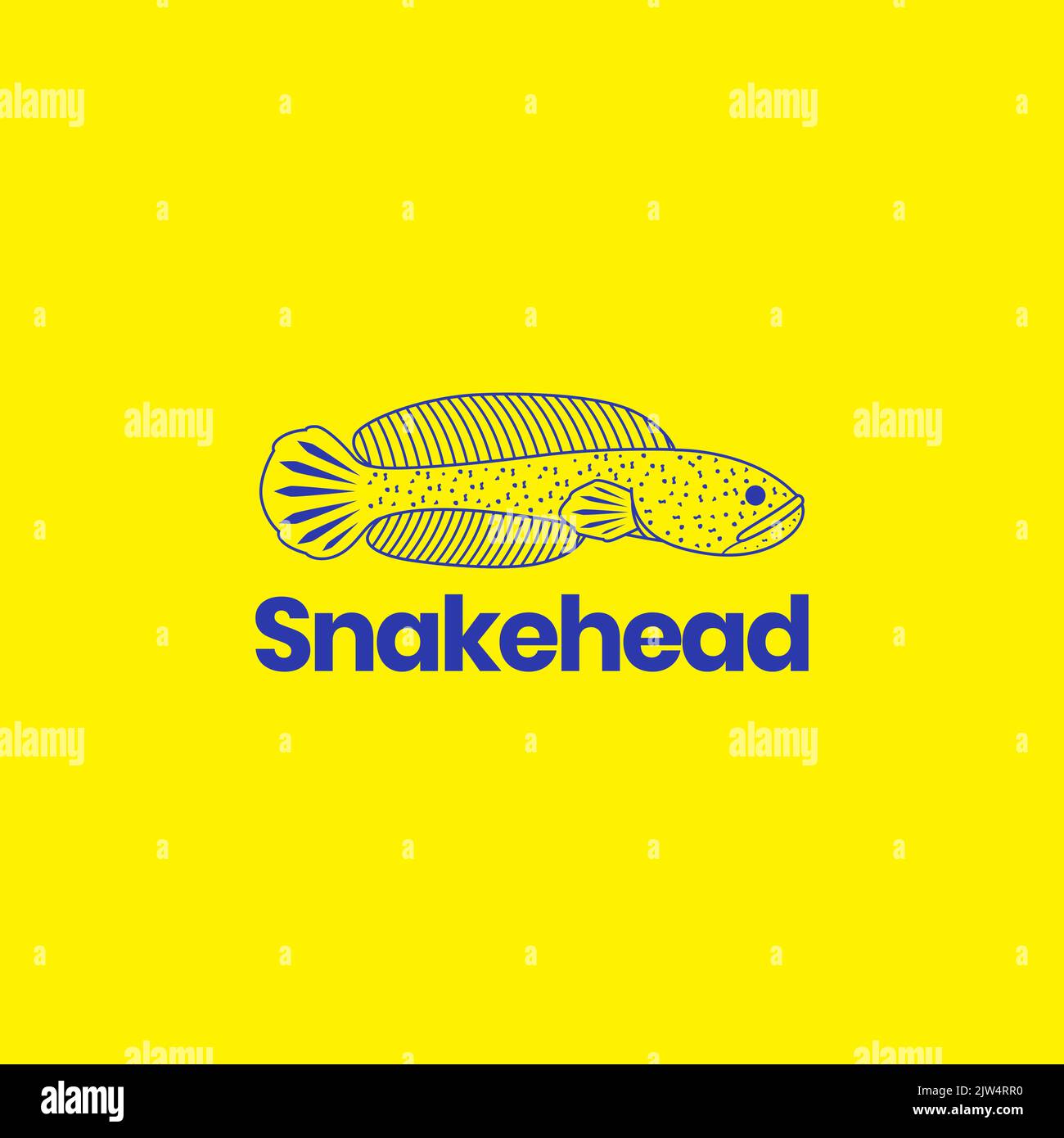 channa snakehead logo design vector Stock Vector