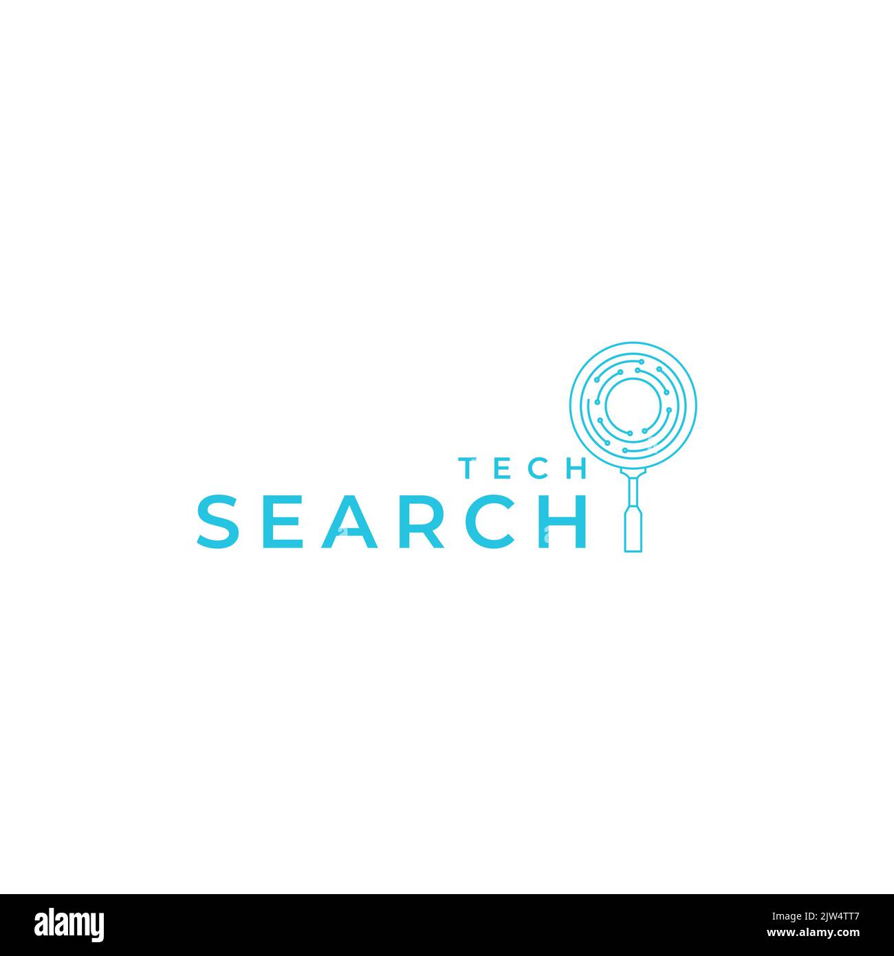 magnifying glass artificial intelligence logo design Stock Vector