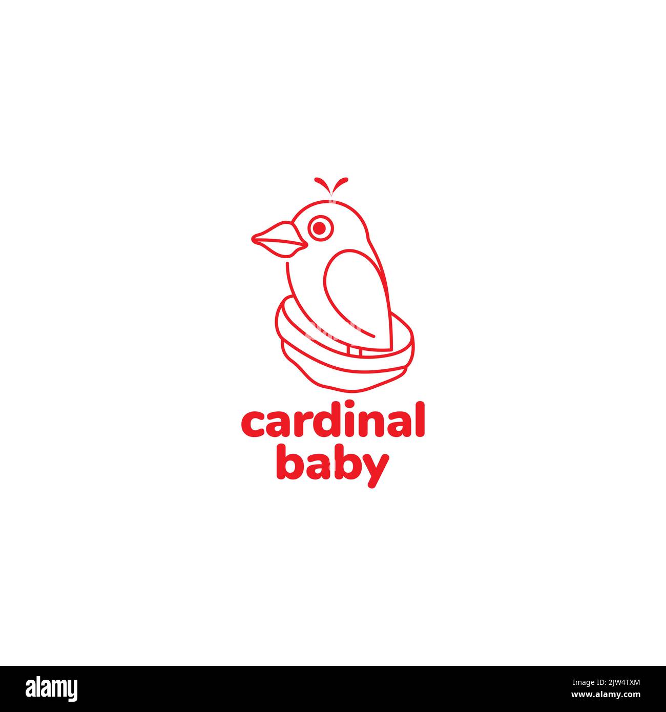 cardinal bird nest logo design Stock Vector Image & Art - Alamy